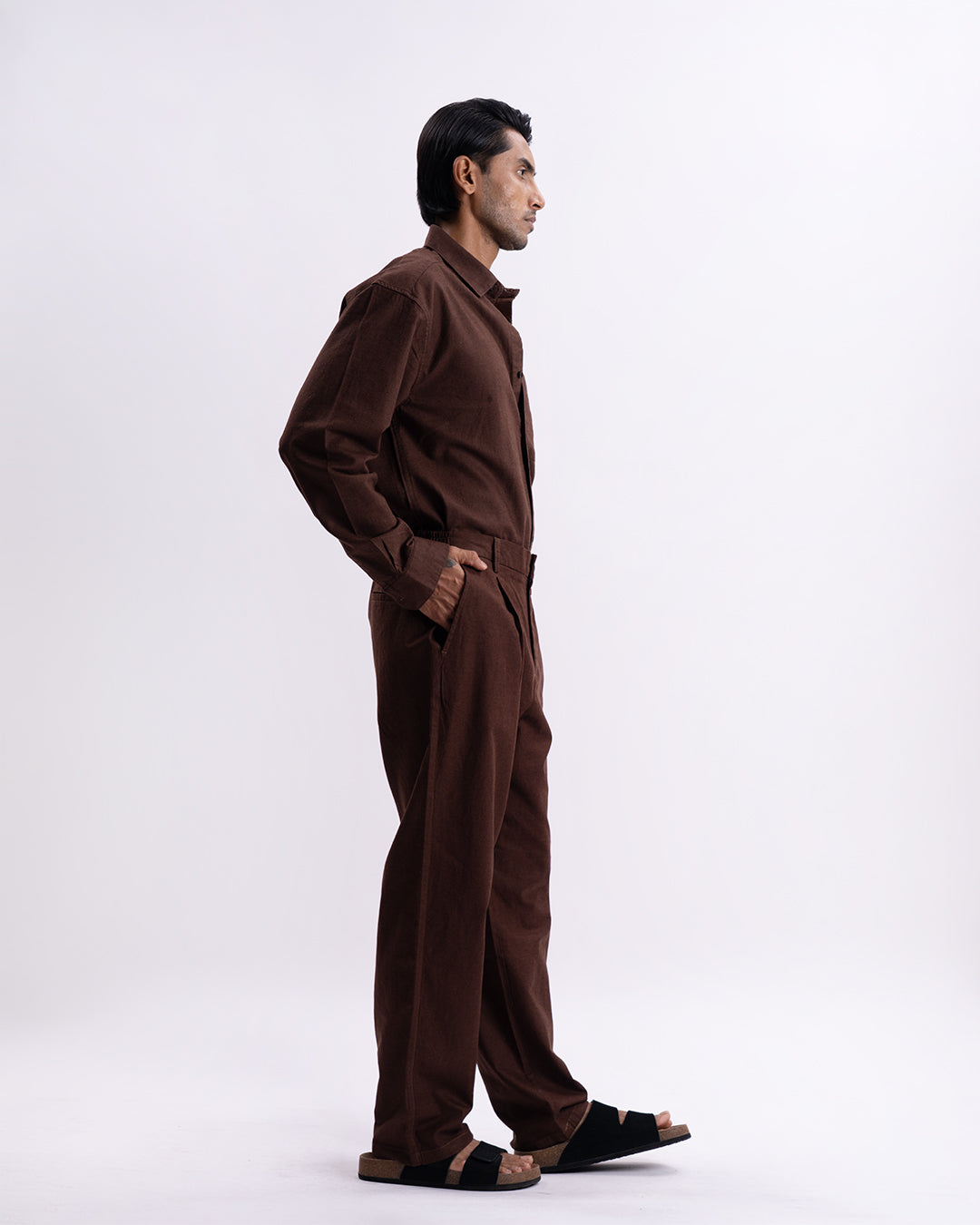 Linen Holiday Relaxed Flexi Pants In Brown