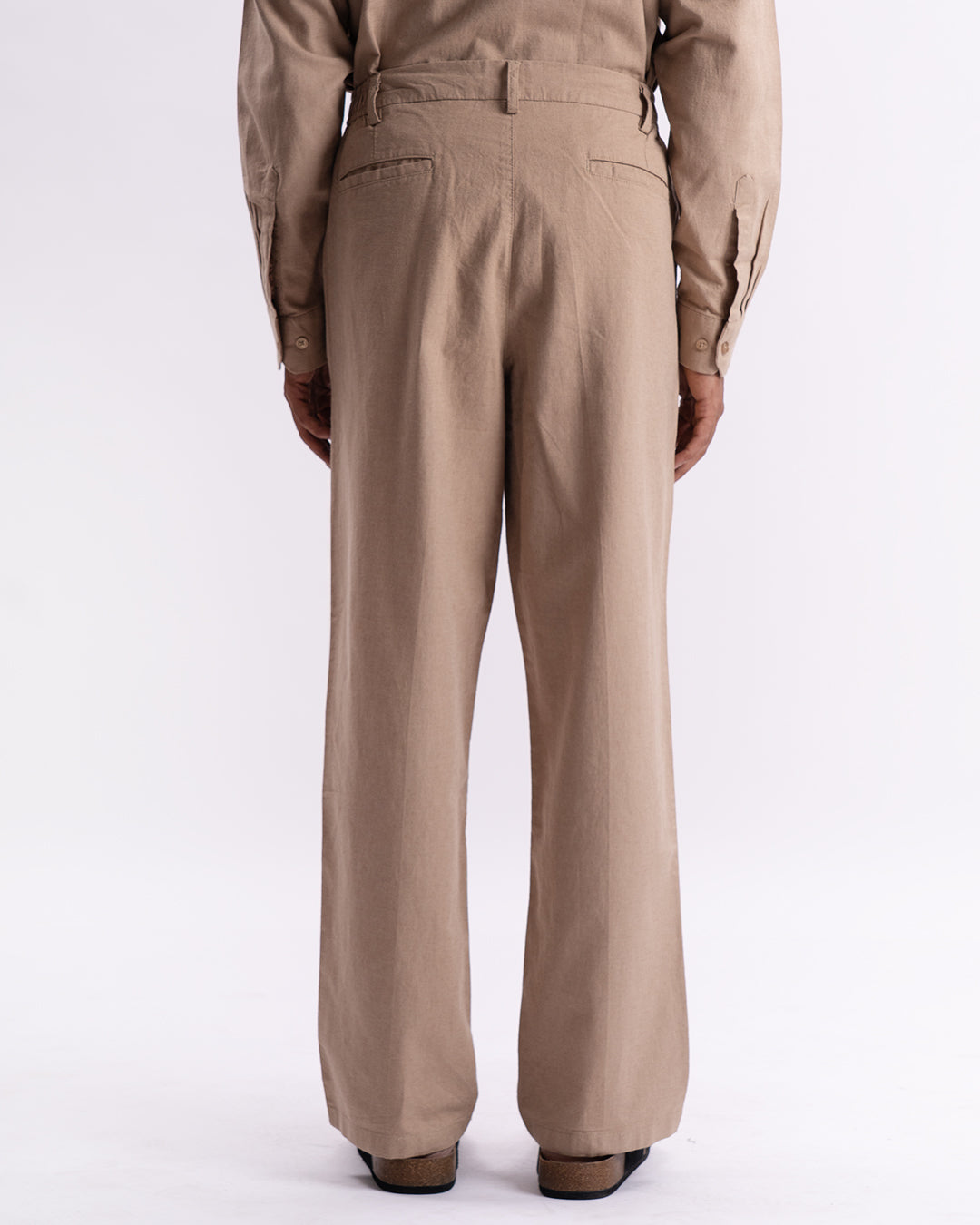 Linen Holiday Relaxed Flexi Pants In Khakhi