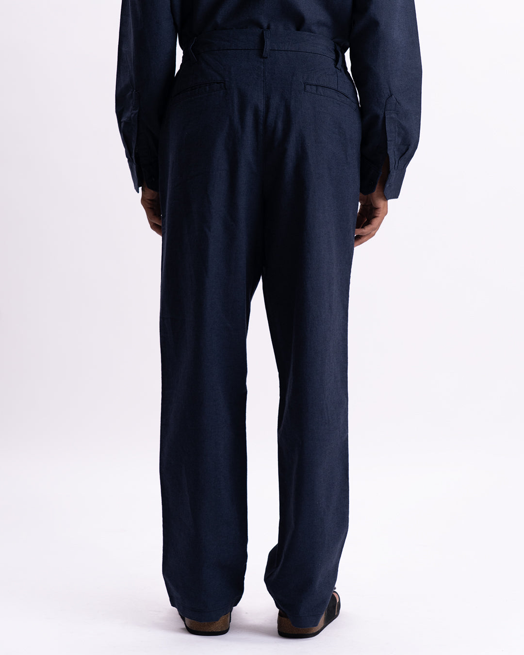 Linen Holiday Relaxed Flexi Pants In Navy