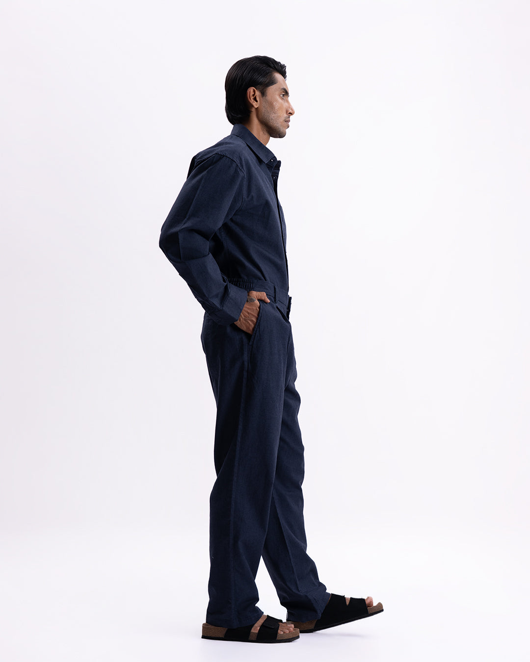 Linen Holiday Relaxed Flexi Pants In Navy