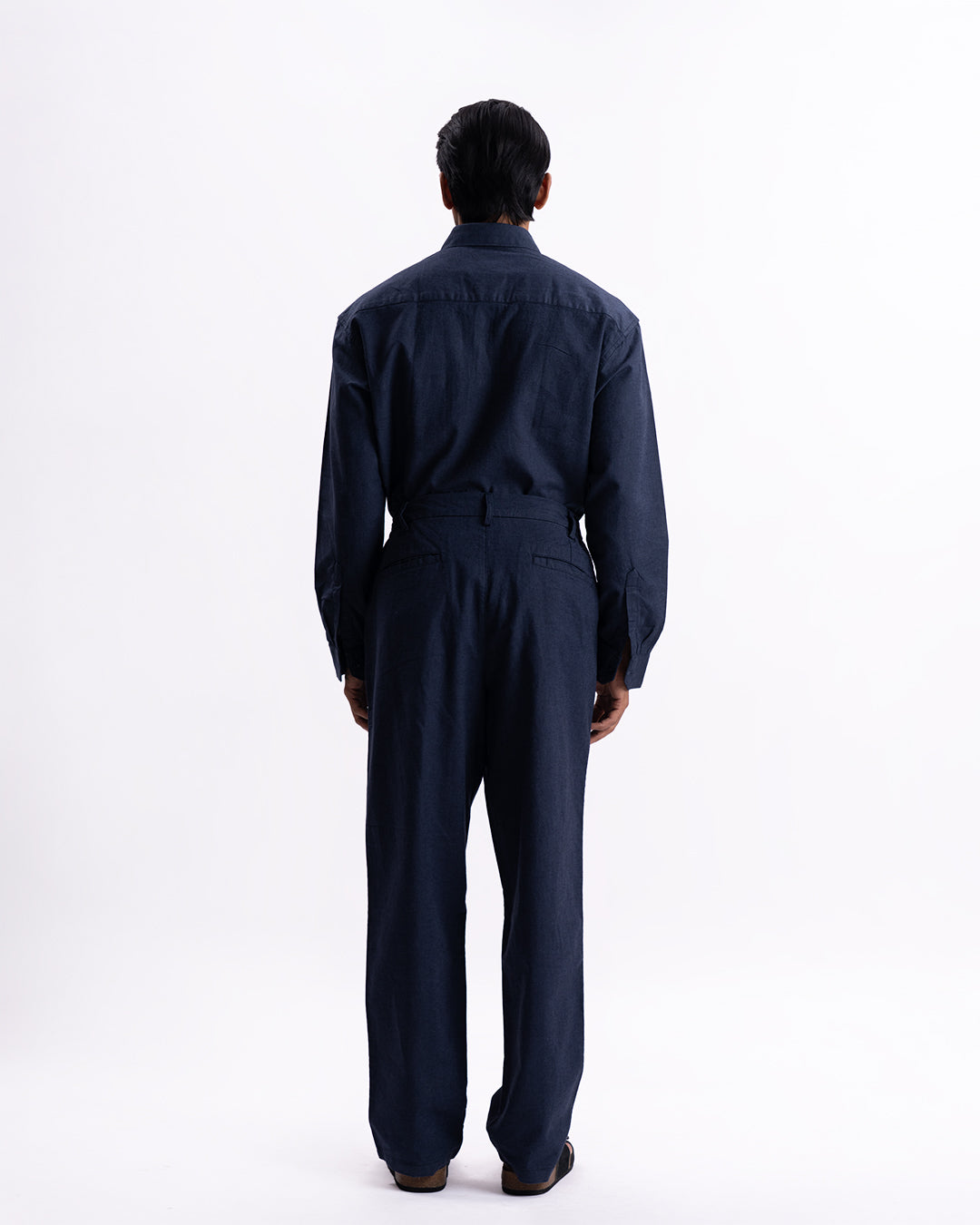 Linen Holiday Relaxed Flexi Pants In Navy