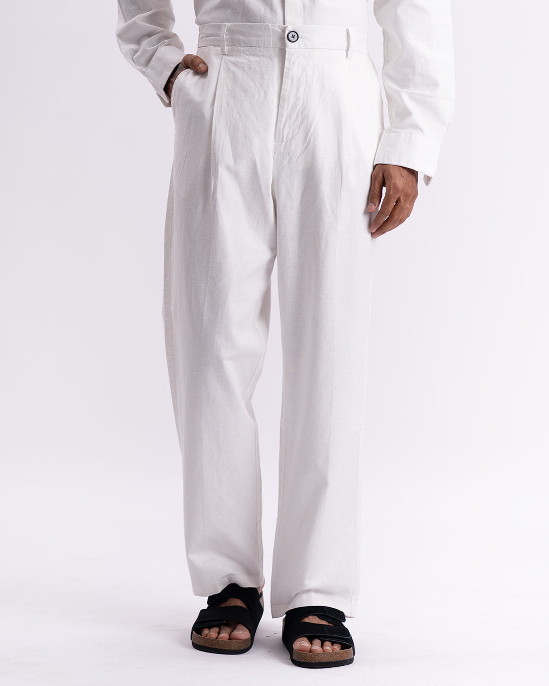 Linen Holiday Relaxed Flexi Pants In White