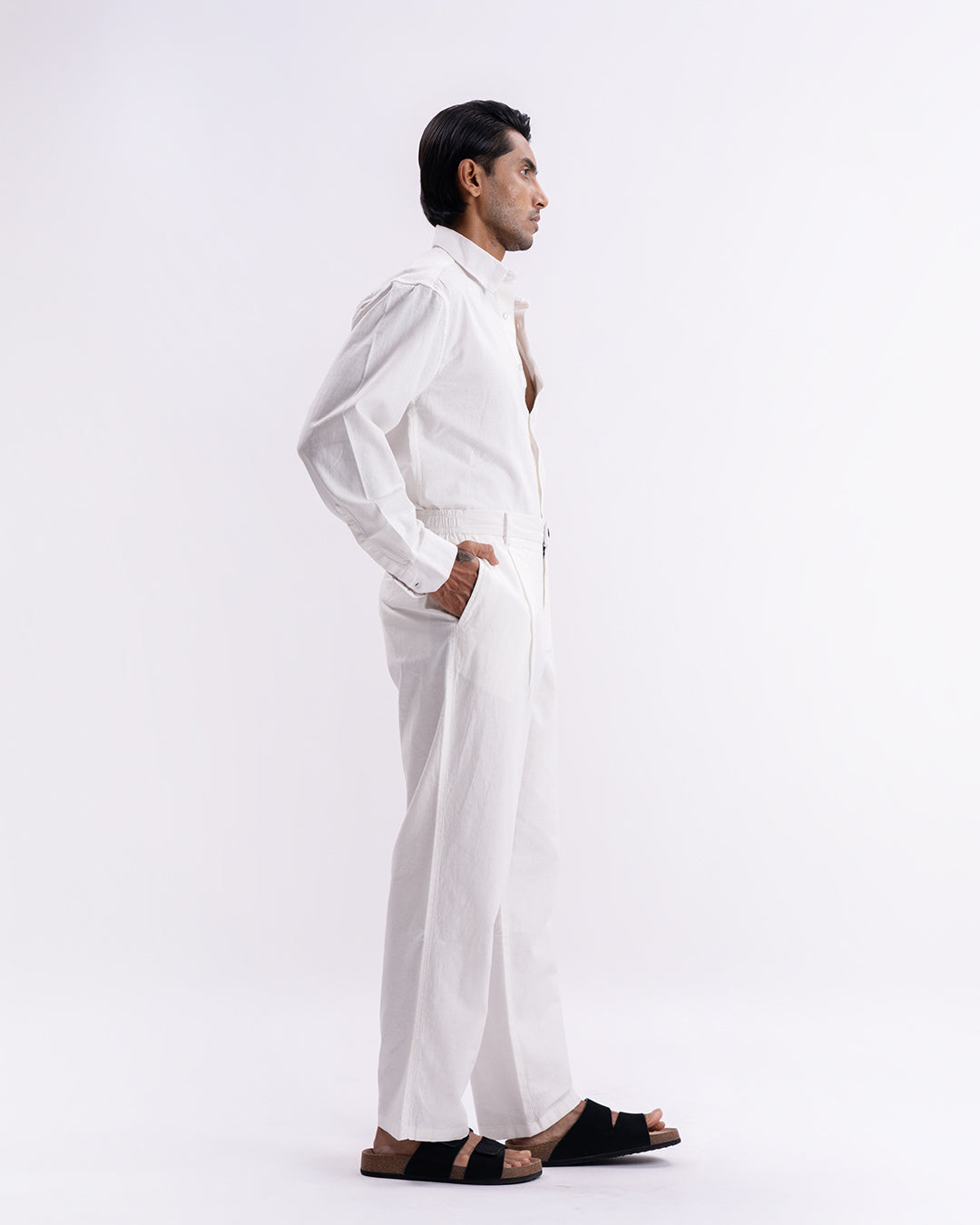 Linen Holiday Relaxed Flexi Pants In White