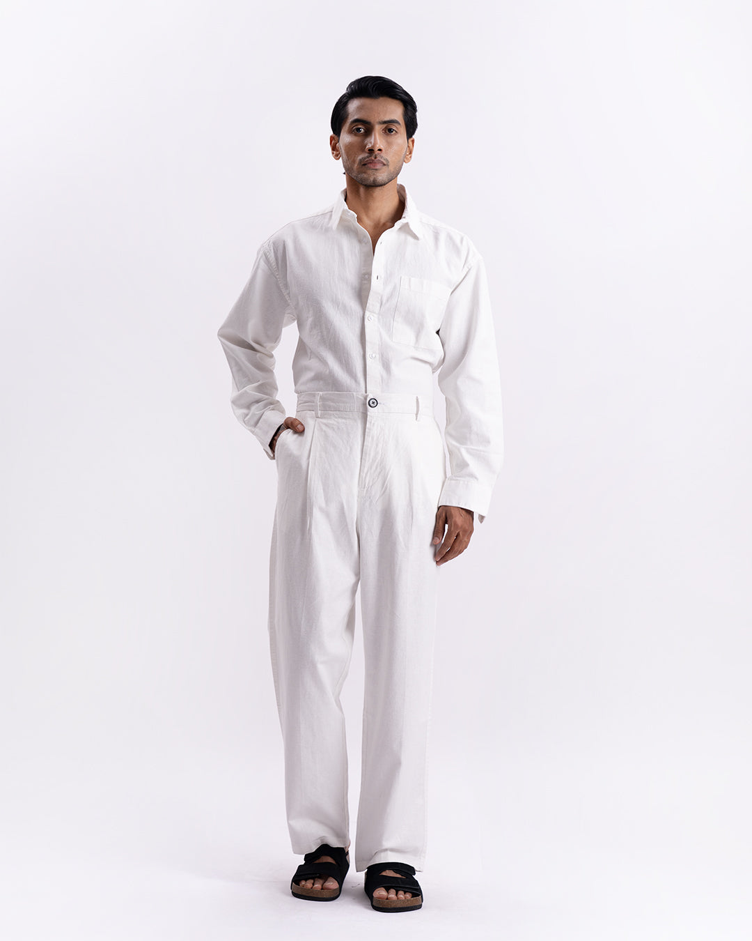 Linen Holiday Relaxed Flexi Pants In White