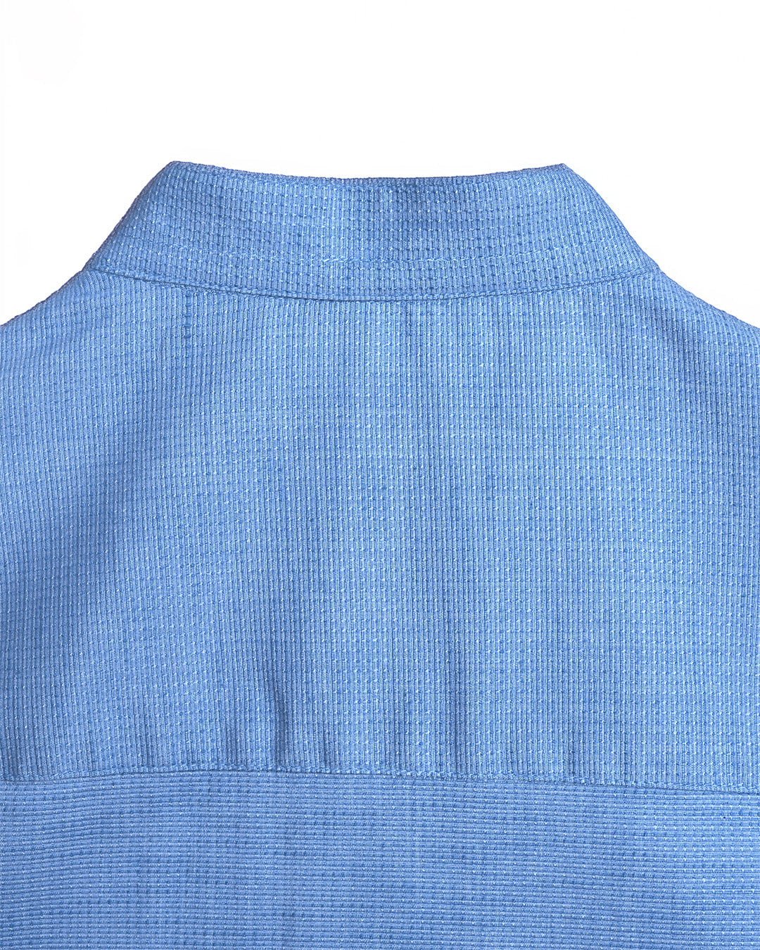 Easy Iron Textured Mandarin Shirt In Blue