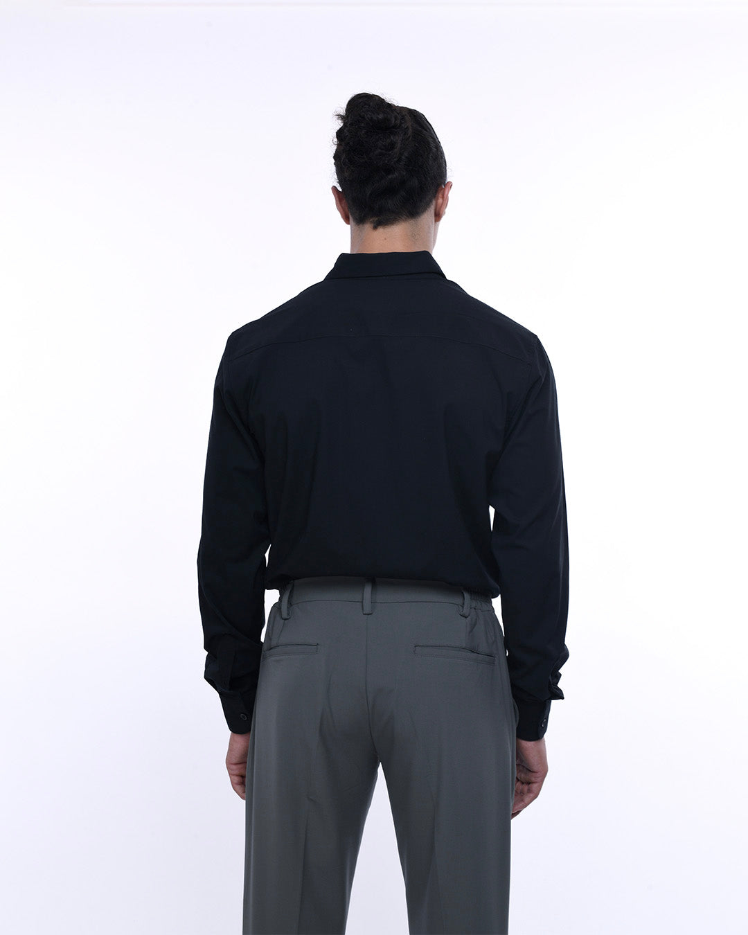 Easy Iron Office Stretch Shirt In Black