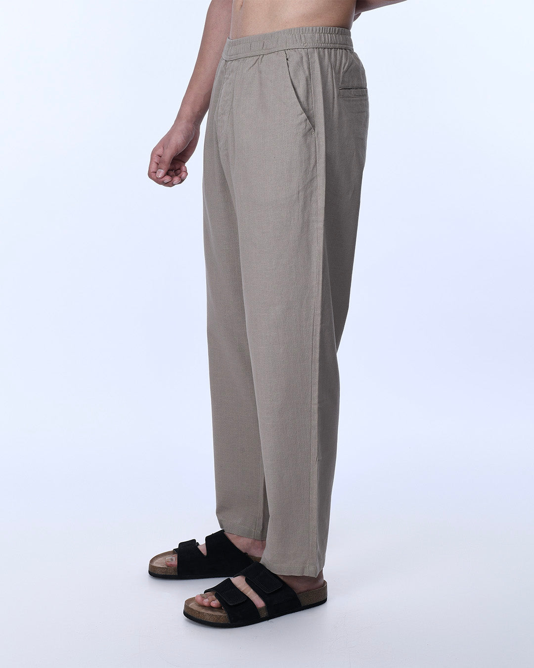 Raw Slub Relaxed Flexiwaist Pants In Beige