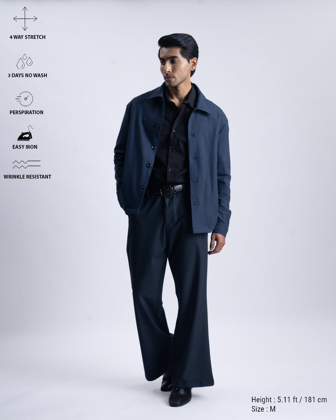 Easy Iron Light-Weight Jacket In Navy