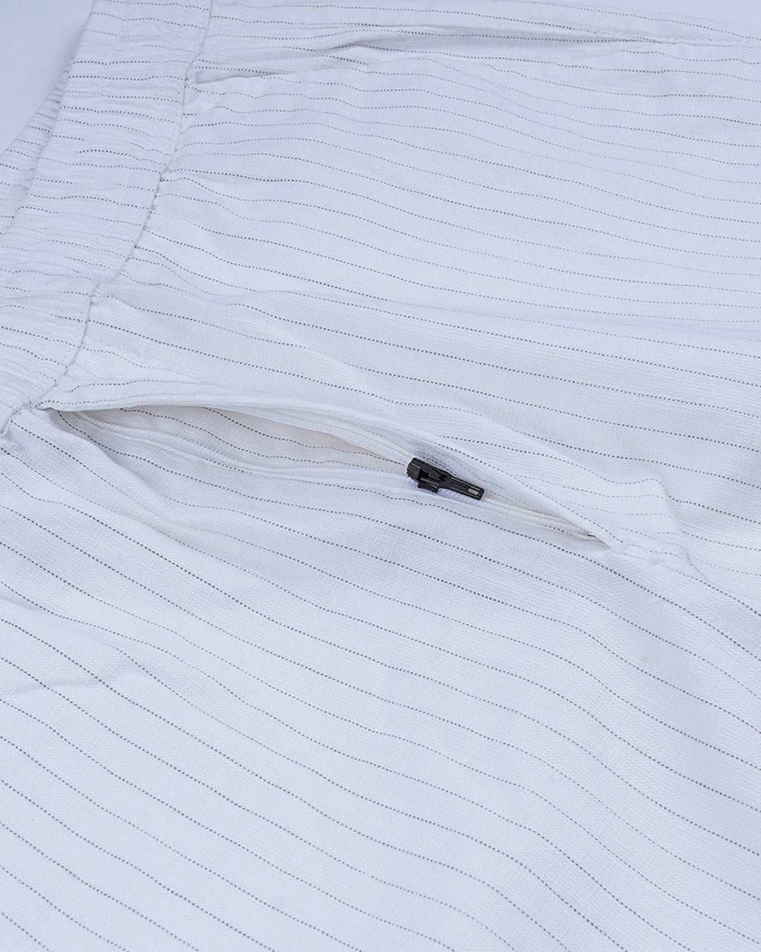 Relaxed Striped Cotton Pant In White