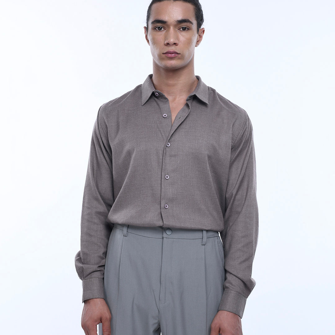 Royal Oxford Stretch Shirt In Beige