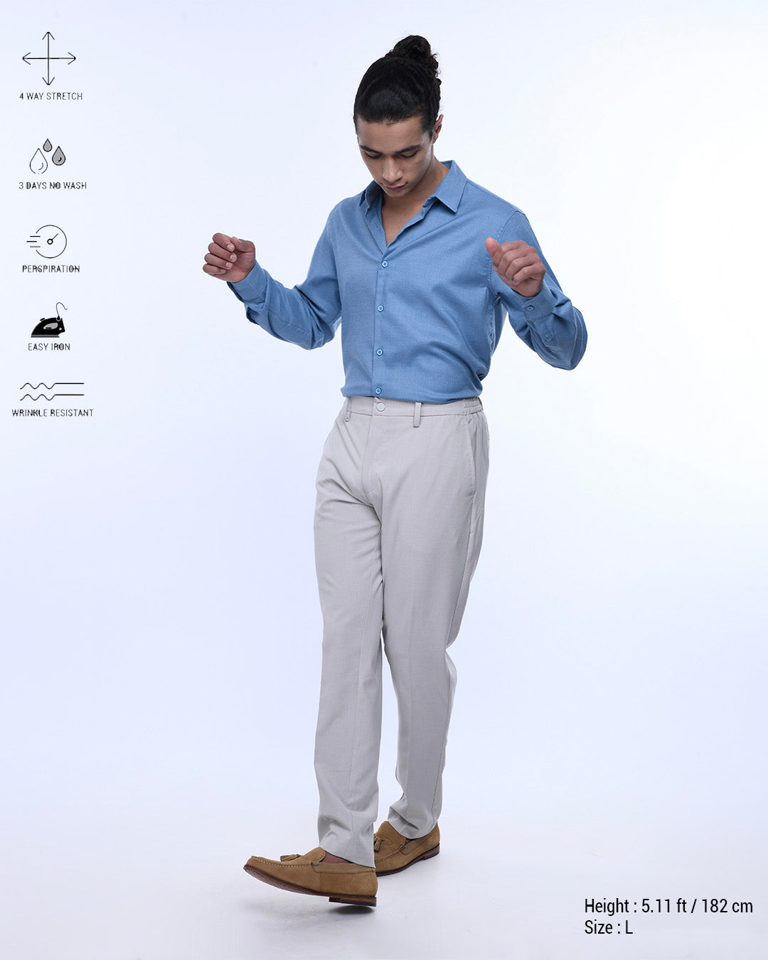 Royal Oxford Stretch Shirt In Blue