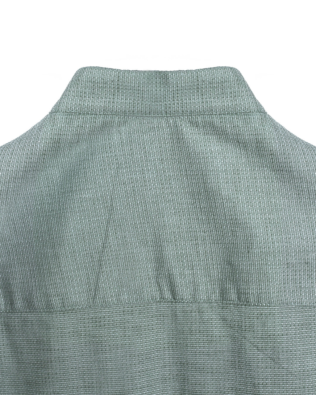 Easy Iron Textured Mandarin Shirt In Green