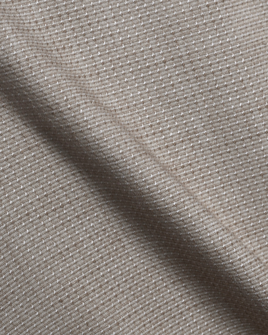 Easy Iron Textured Mandarin Shirt In Beige