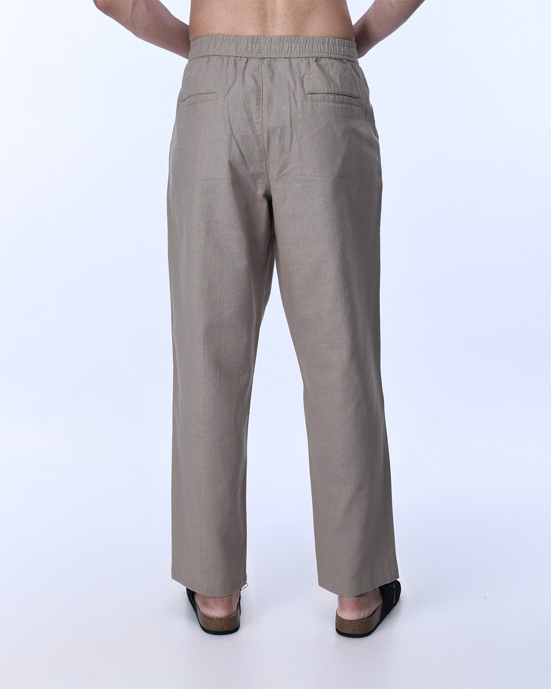 Raw Slub Relaxed Flexiwaist Pants In Beige