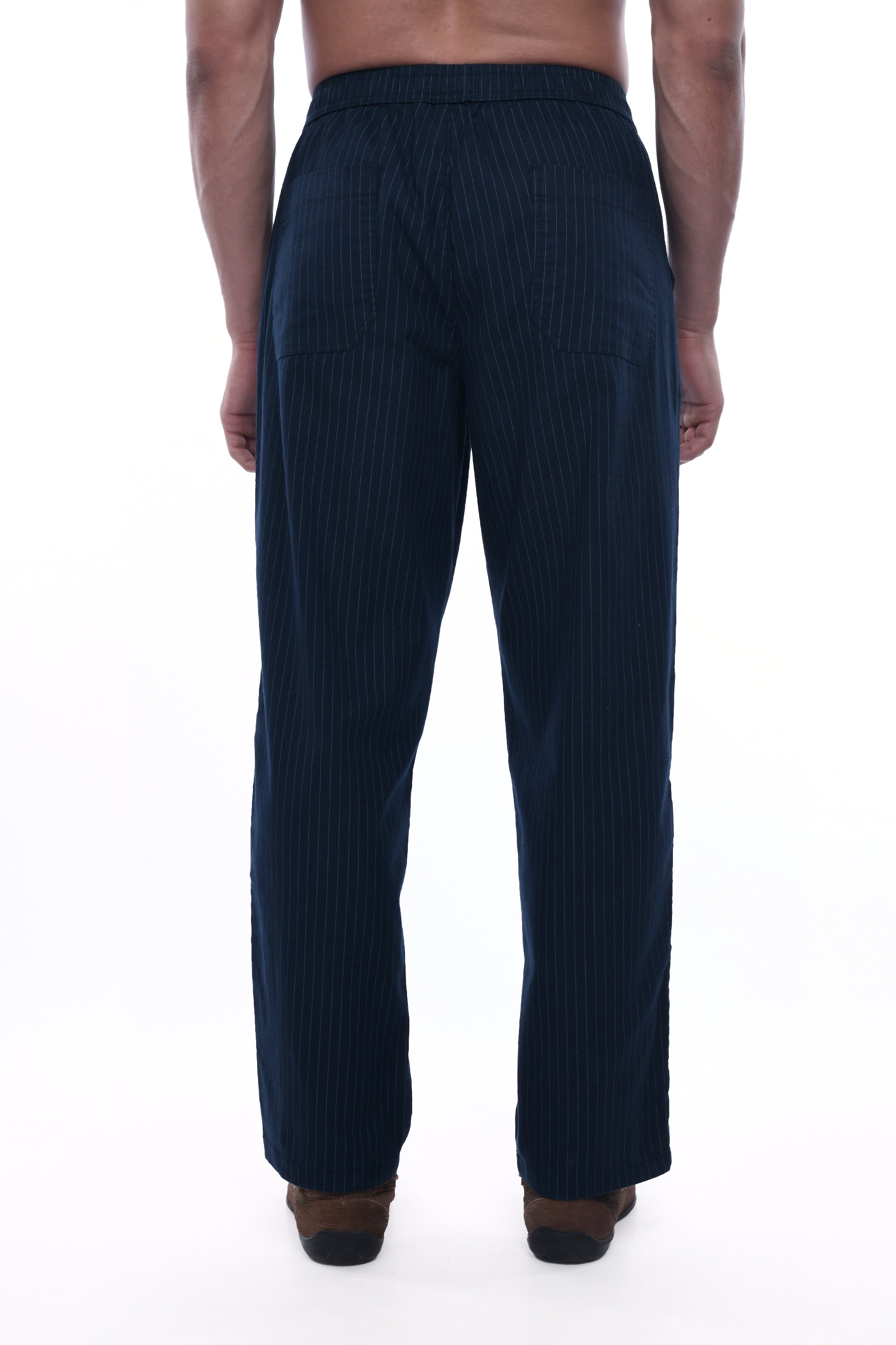 RELAXED STRIPED COTTON PANTS