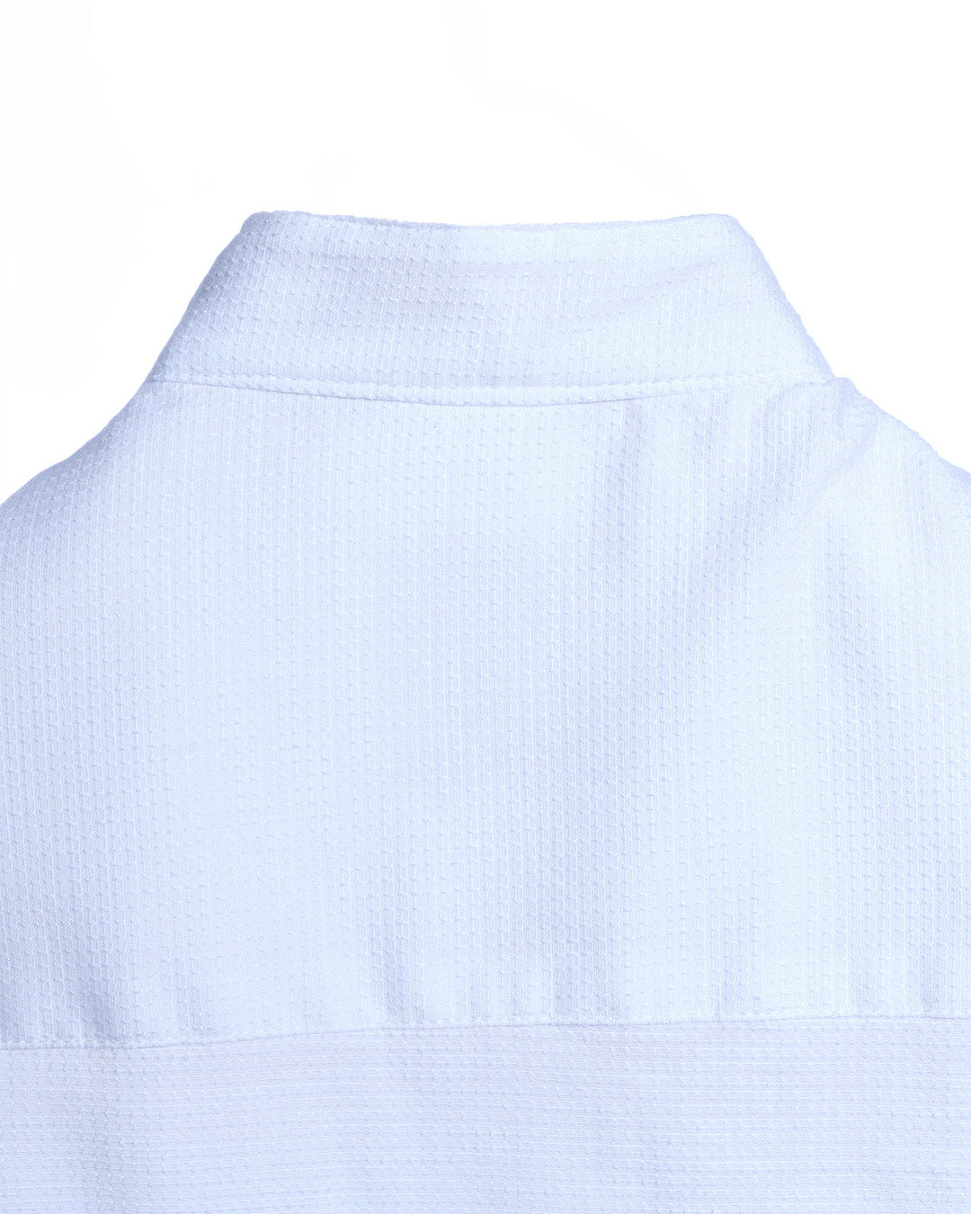 Easy Iron Textured Mandarin Shirt In White