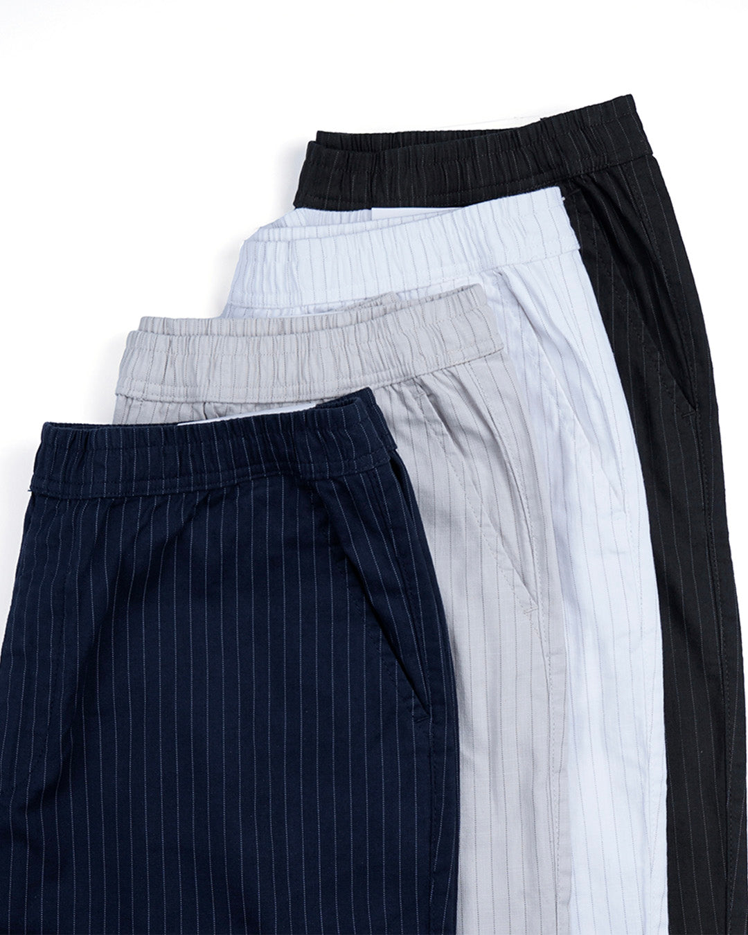 Relaxed Striped Cotton Pant In Grey