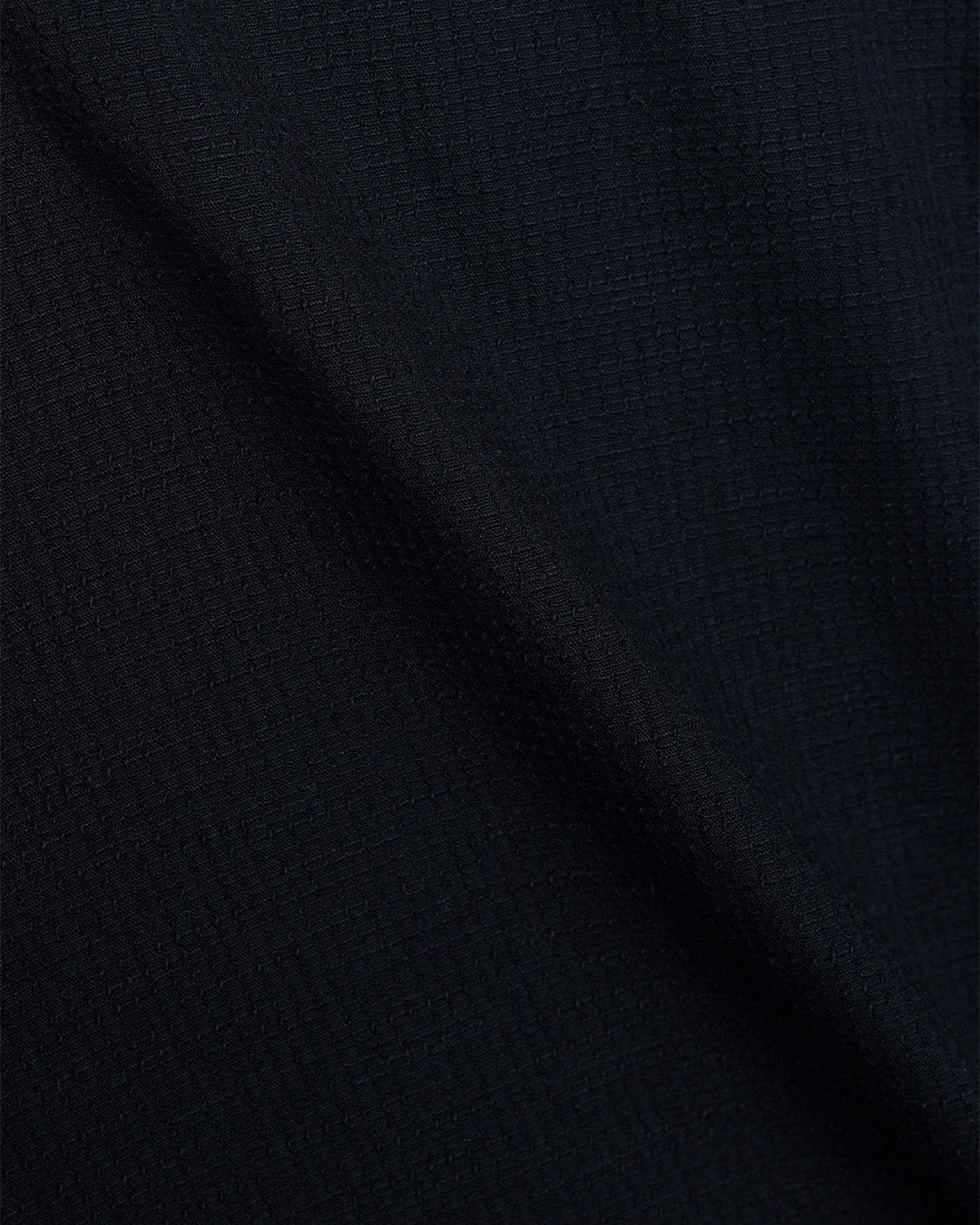 Easy Iron Textured Mandarin Shirt In Black