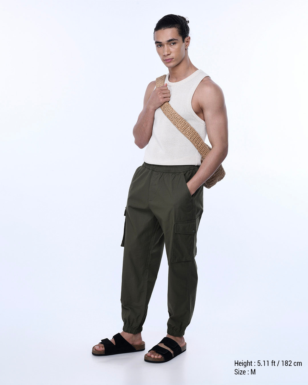 Relaxed Light Cotton Joggers In Green