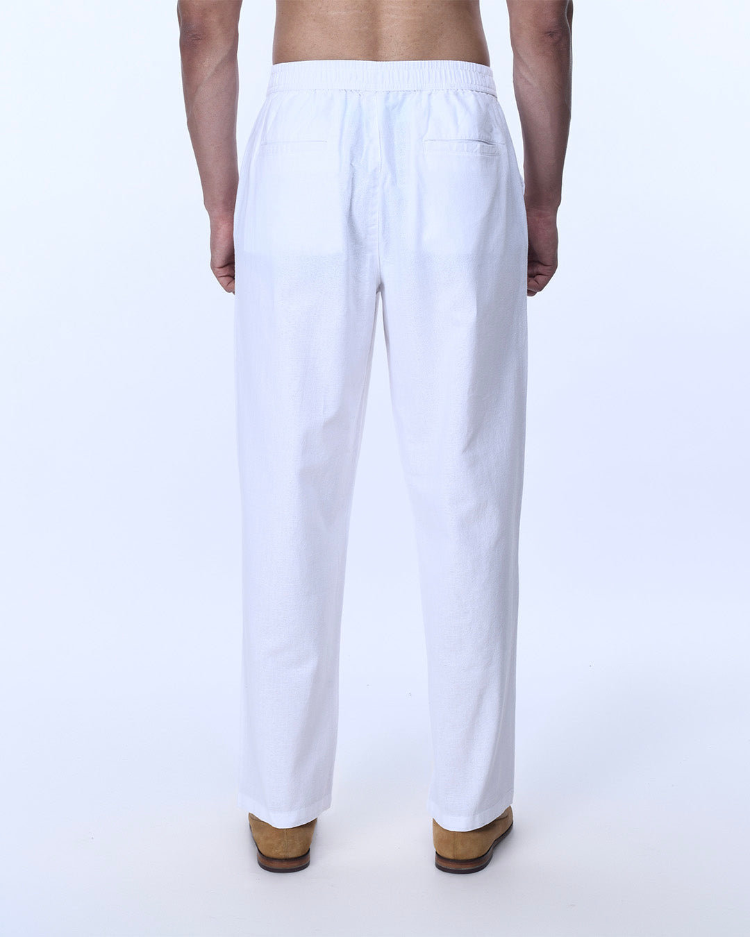 Raw Slub Relaxed Flexiwaist Pants In White