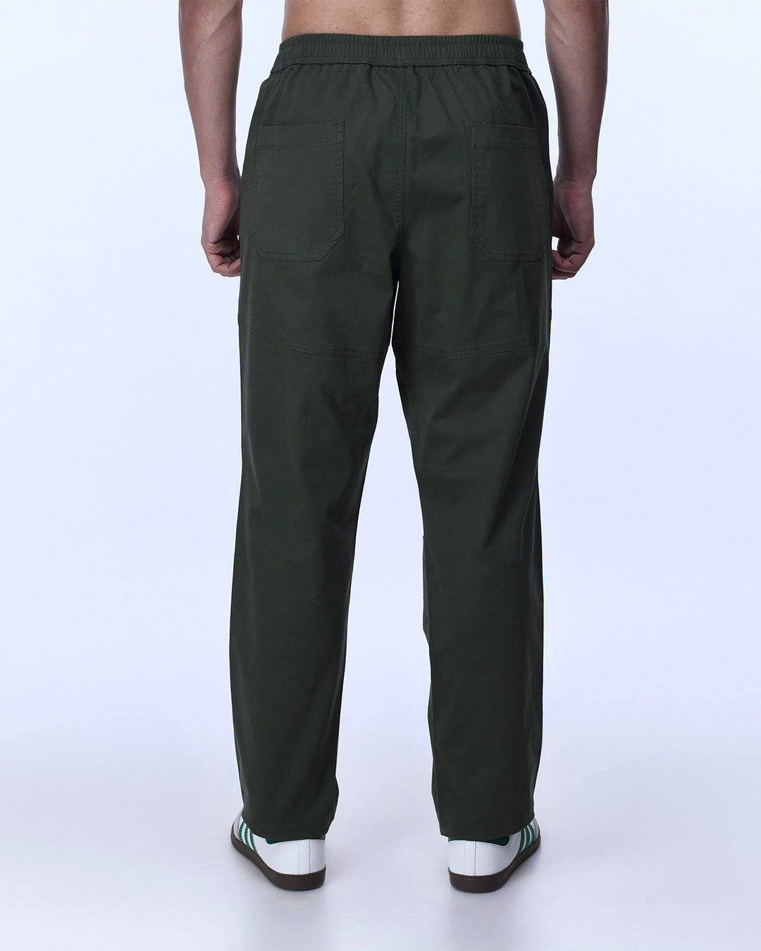 Soft Cotton Relaxed Flexiwaist Pant In Green