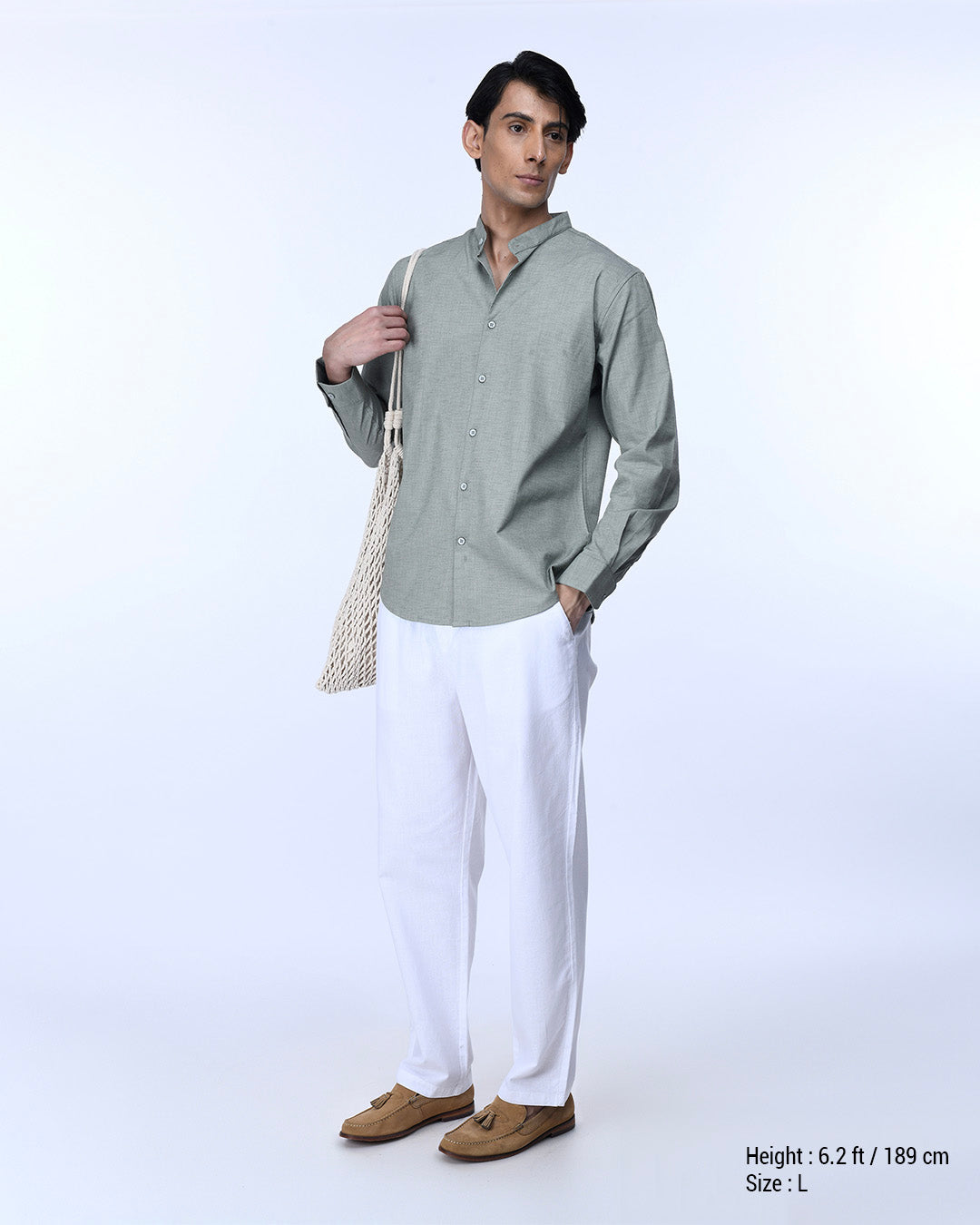 Raw Slub Relaxed Flexiwaist Pants In White
