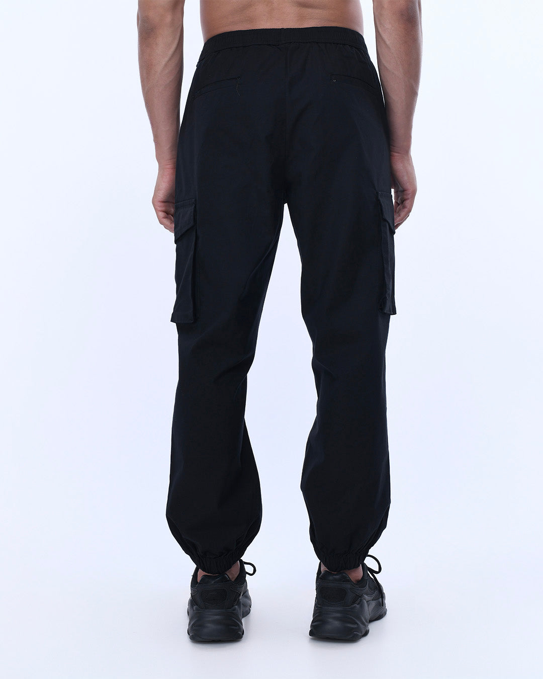 Relaxed Light Cotton Joggers In Black