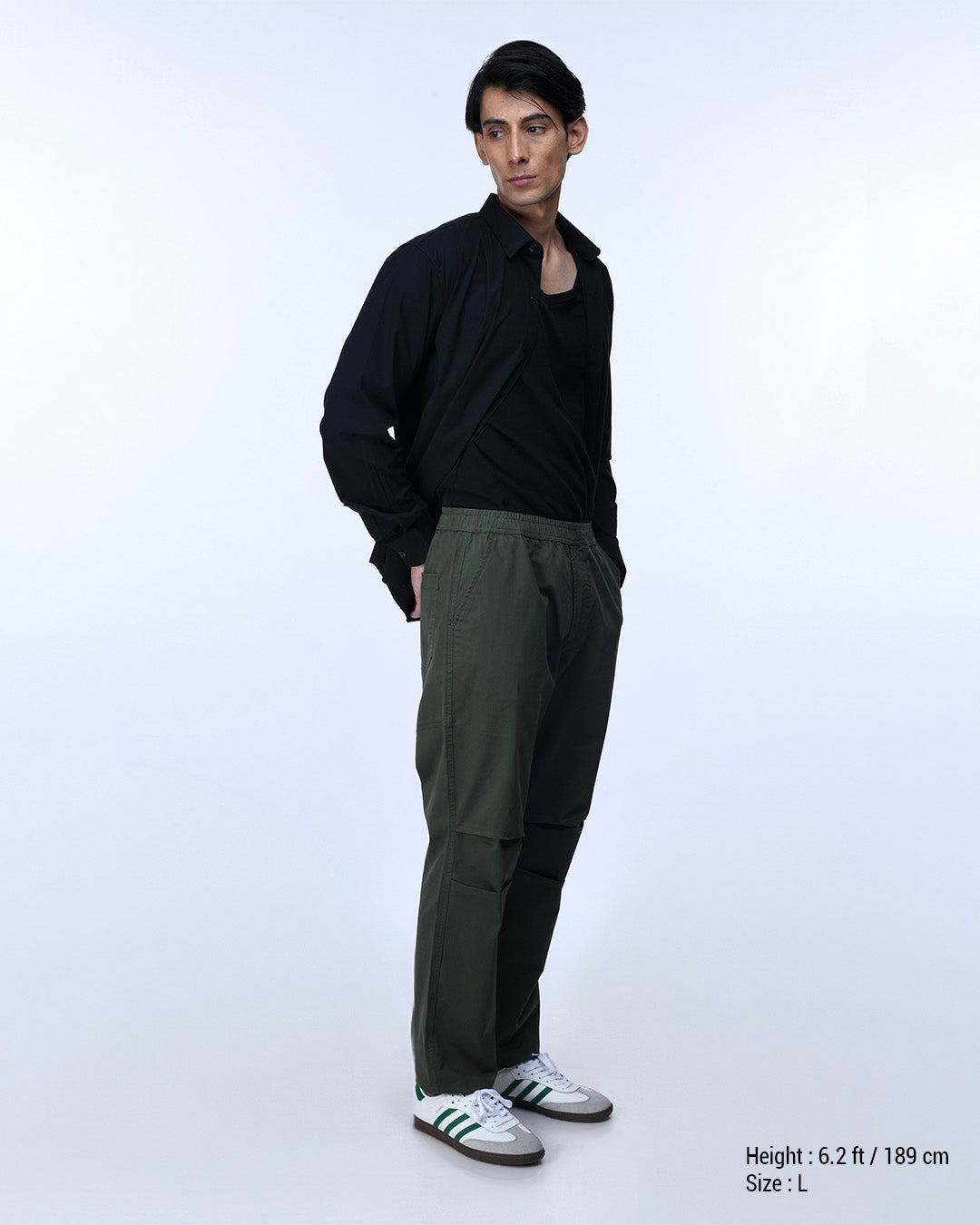 Soft Cotton Relaxed Flexiwaist Pant In Green