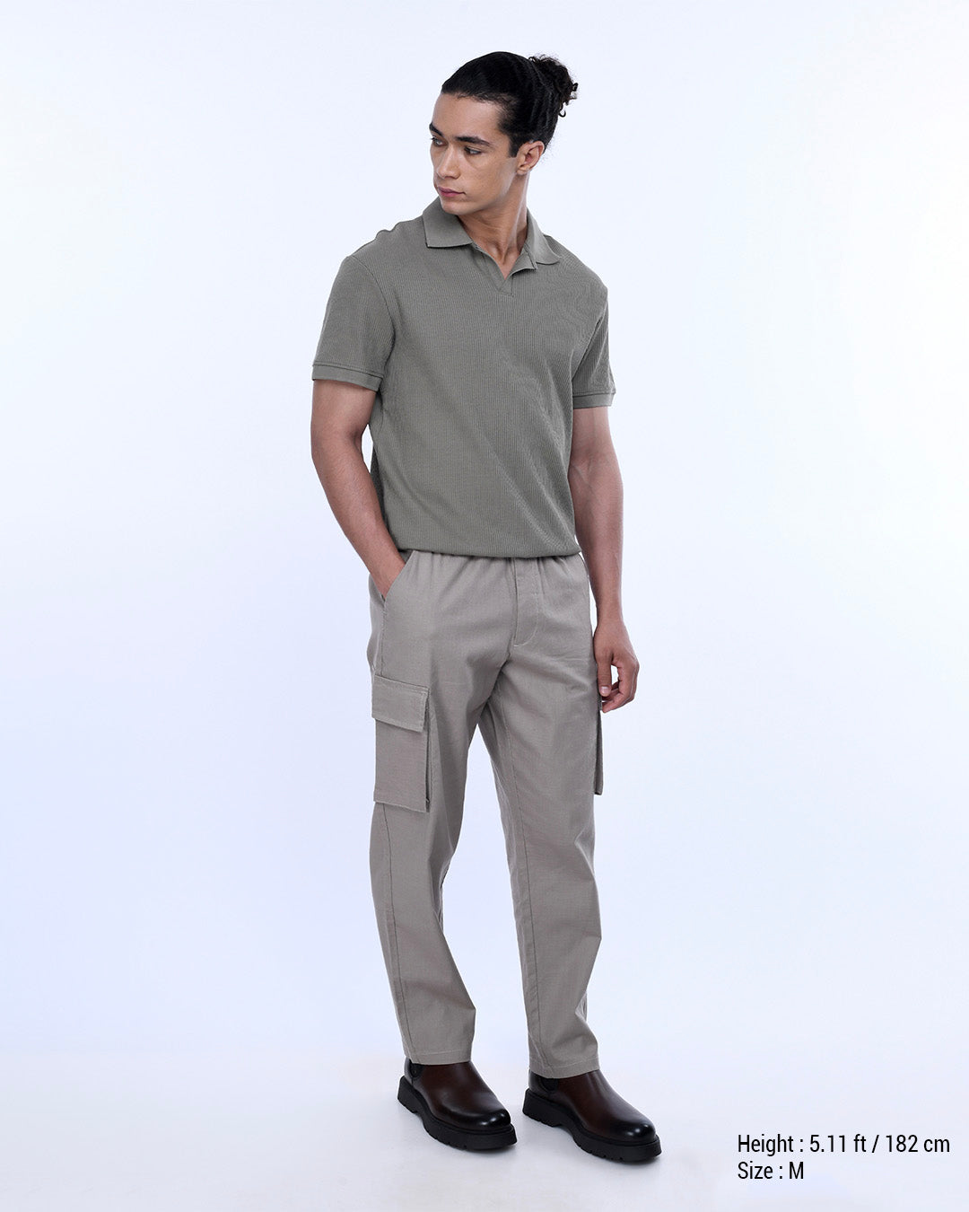 Textured Relaxed Flexiwaist Cargo In Beige