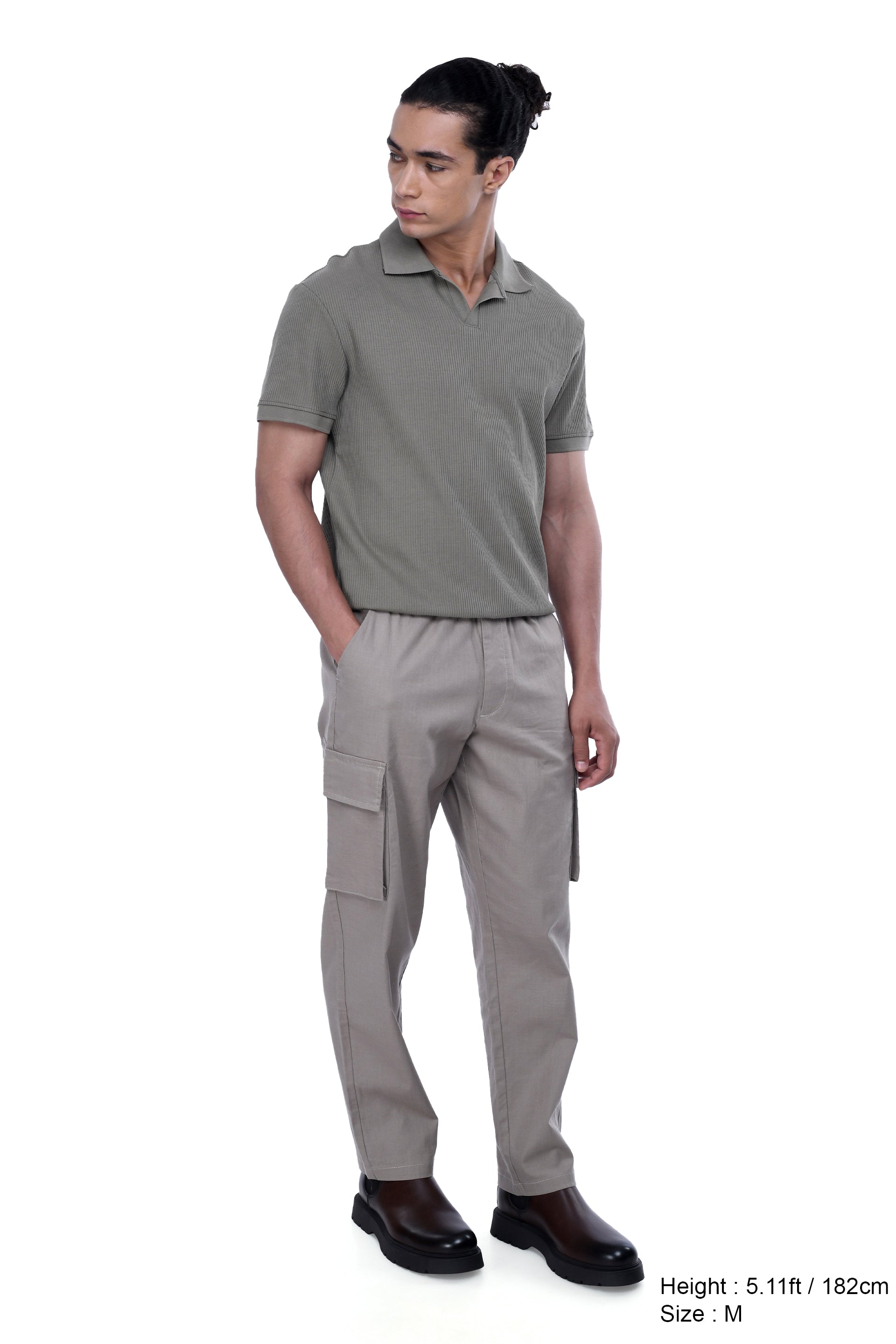 TEXTURED RELAXED FLEXIWAIST CARGO