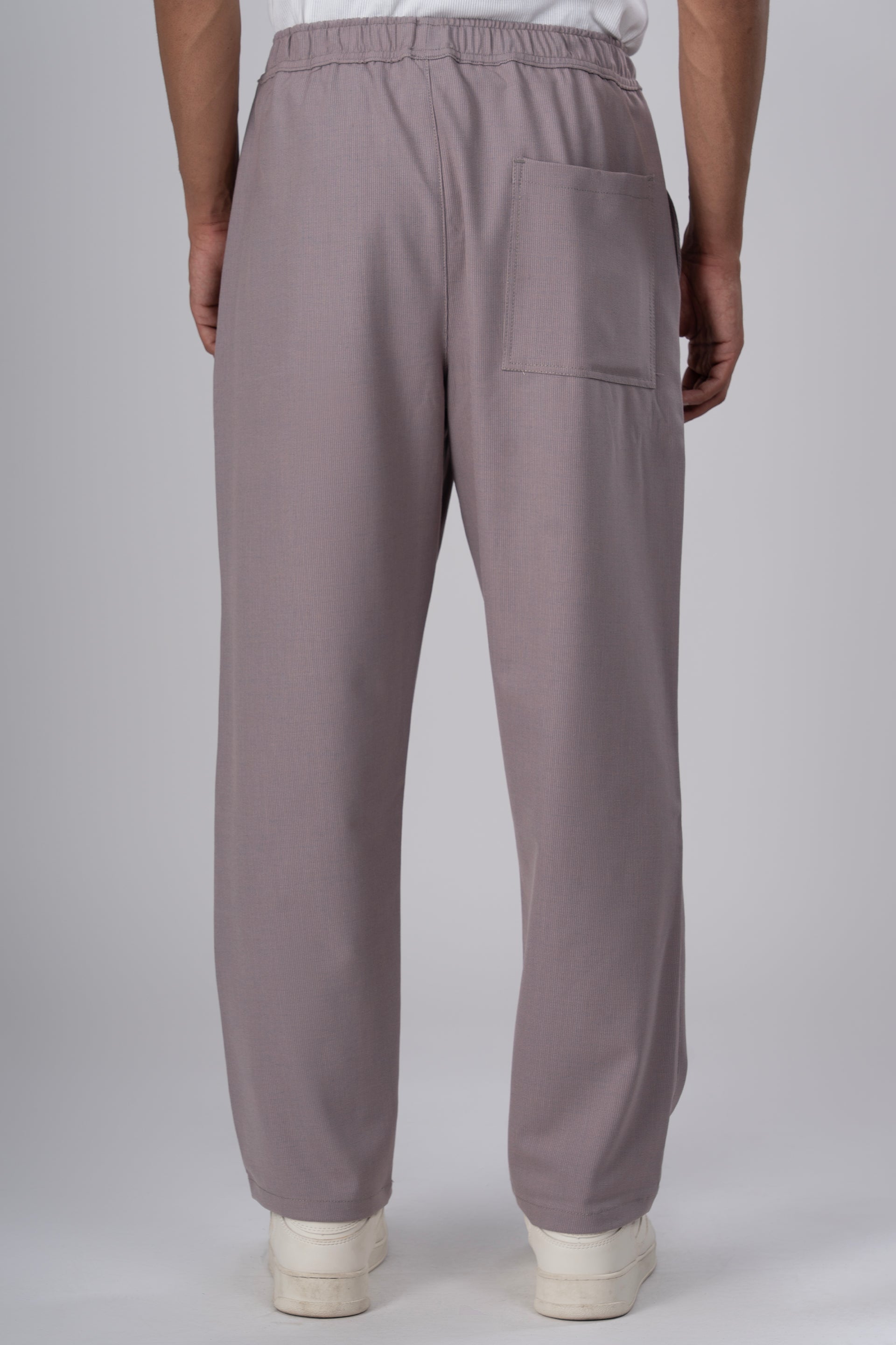 Easy Iron Striped Flexiwaist Relaxed Trouser In Pink
