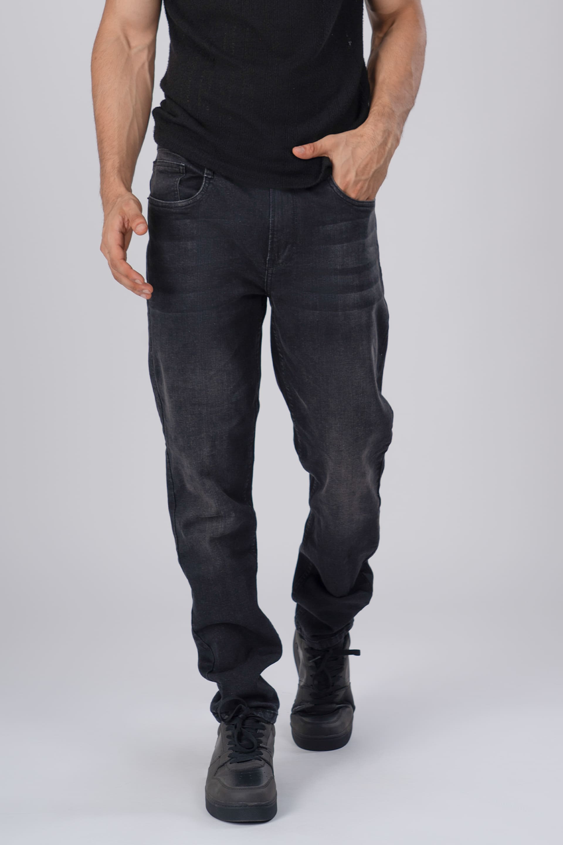 Tailoraedge Classic Edge Tailored Denim in Deep Grey – Sharp Tailored Fit Denim for Men