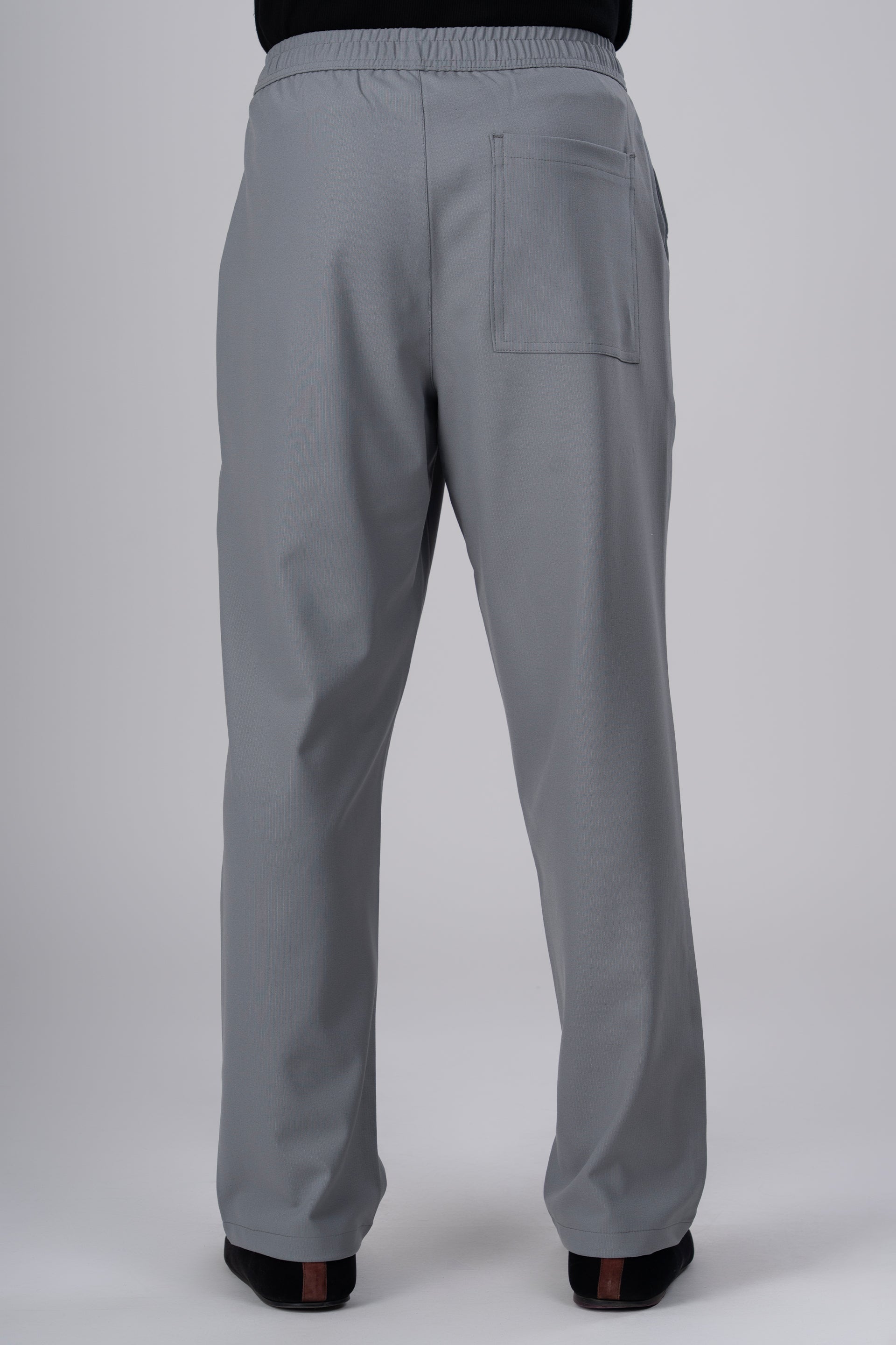 Easy Iron Flexiwaist Relaxed Trouser In Grey