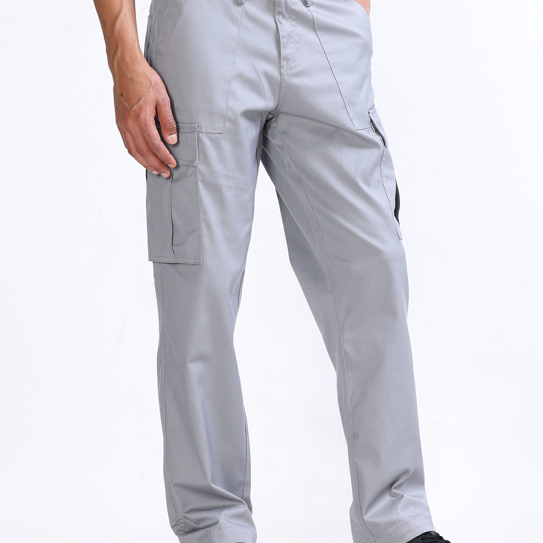 Mason Relaxed Cargo Pants In Light Grey