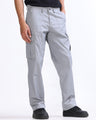 Mason Relaxed Cargo Pants In Light Grey