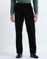 Relaxed Pleated Corduroy Pants In Black