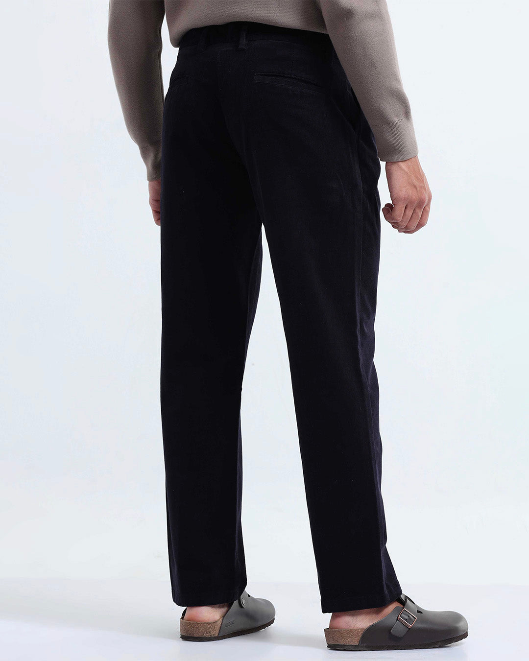 Relaxed Pleated Corduroy Pants In Navy