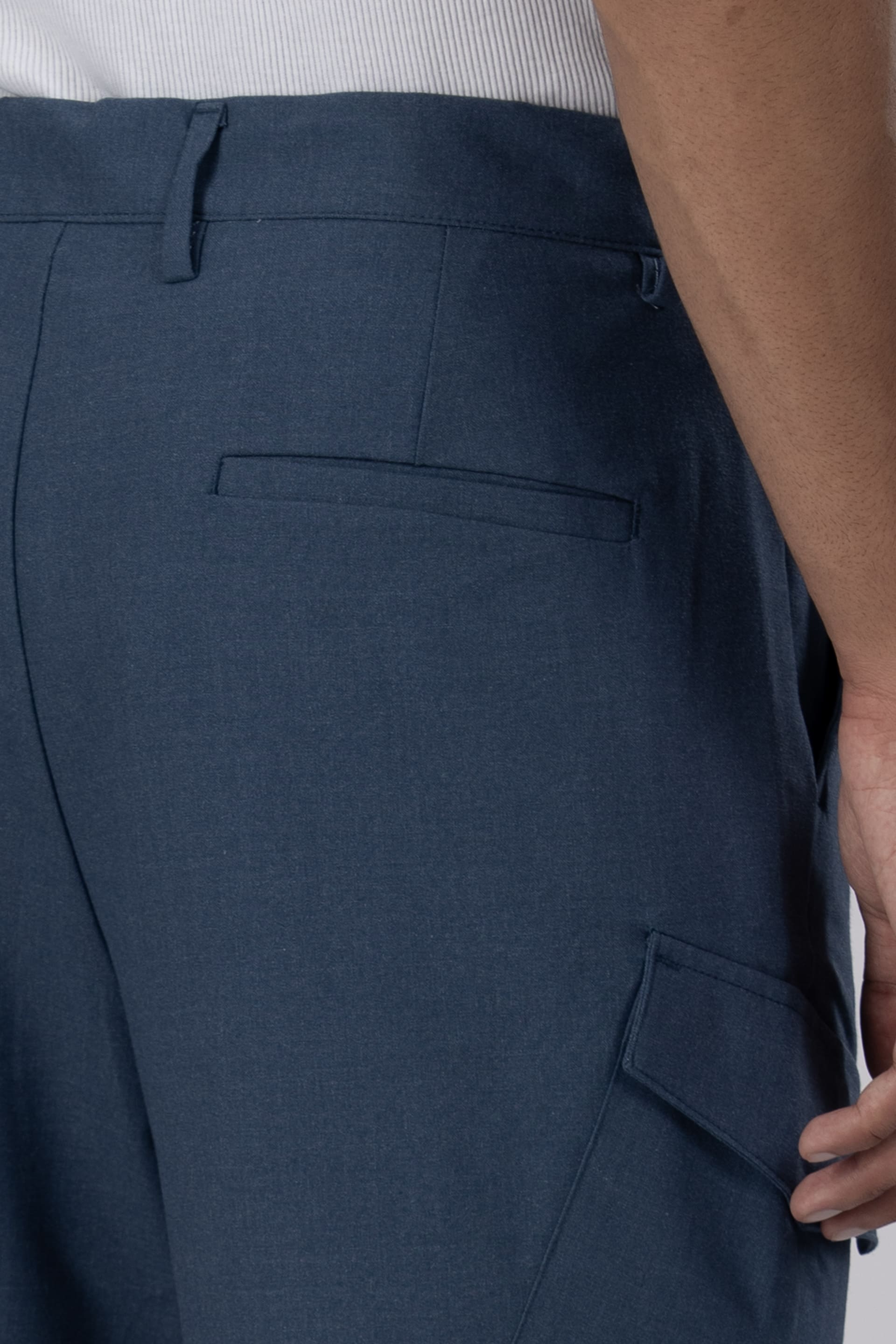 Easy Iron Cargo Shorts In Blue