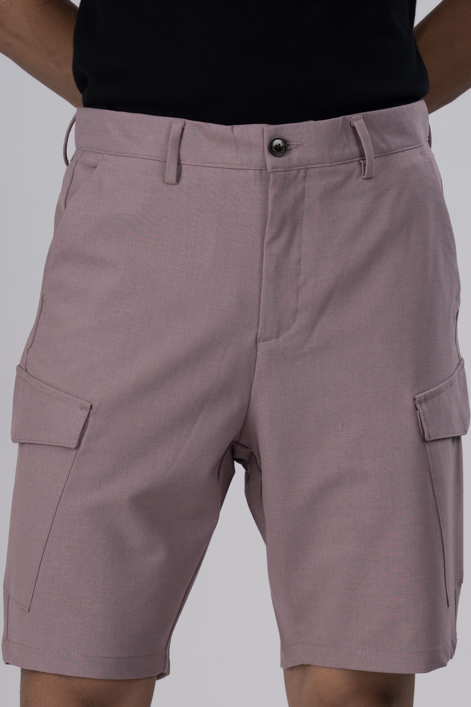 Easy Iron Cargo Shorts In Lavender
