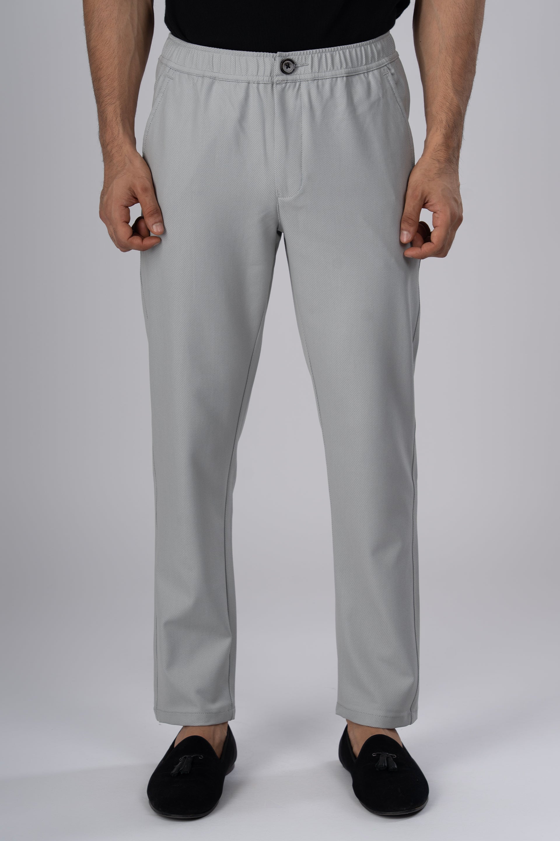 Men’s Easy Iron Flexi Textured Tailored Trouser in Grey – easy care, flexible stretch fabric, smart tailored look | Tailoraedge