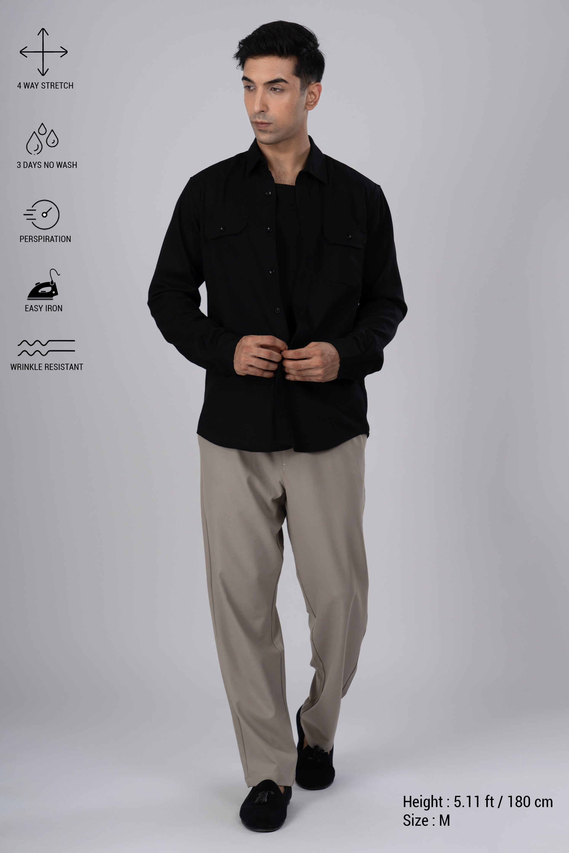 Beige relaxed trouser for men – easy iron, Flexiwaist comfort, premium fit by Tailoraedge"