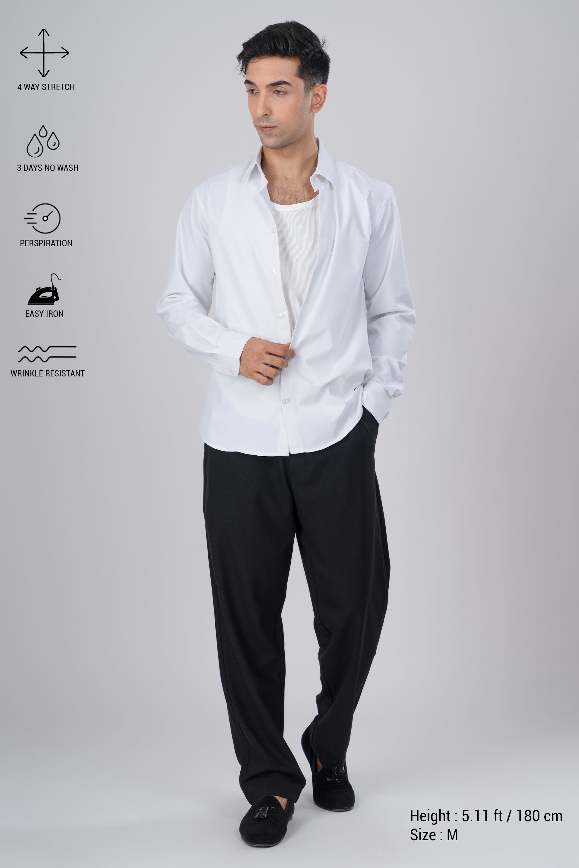 Black relaxed trouser for men – wrinkle free, easy iron, Flexiwaist comfort by Tailoraedge
