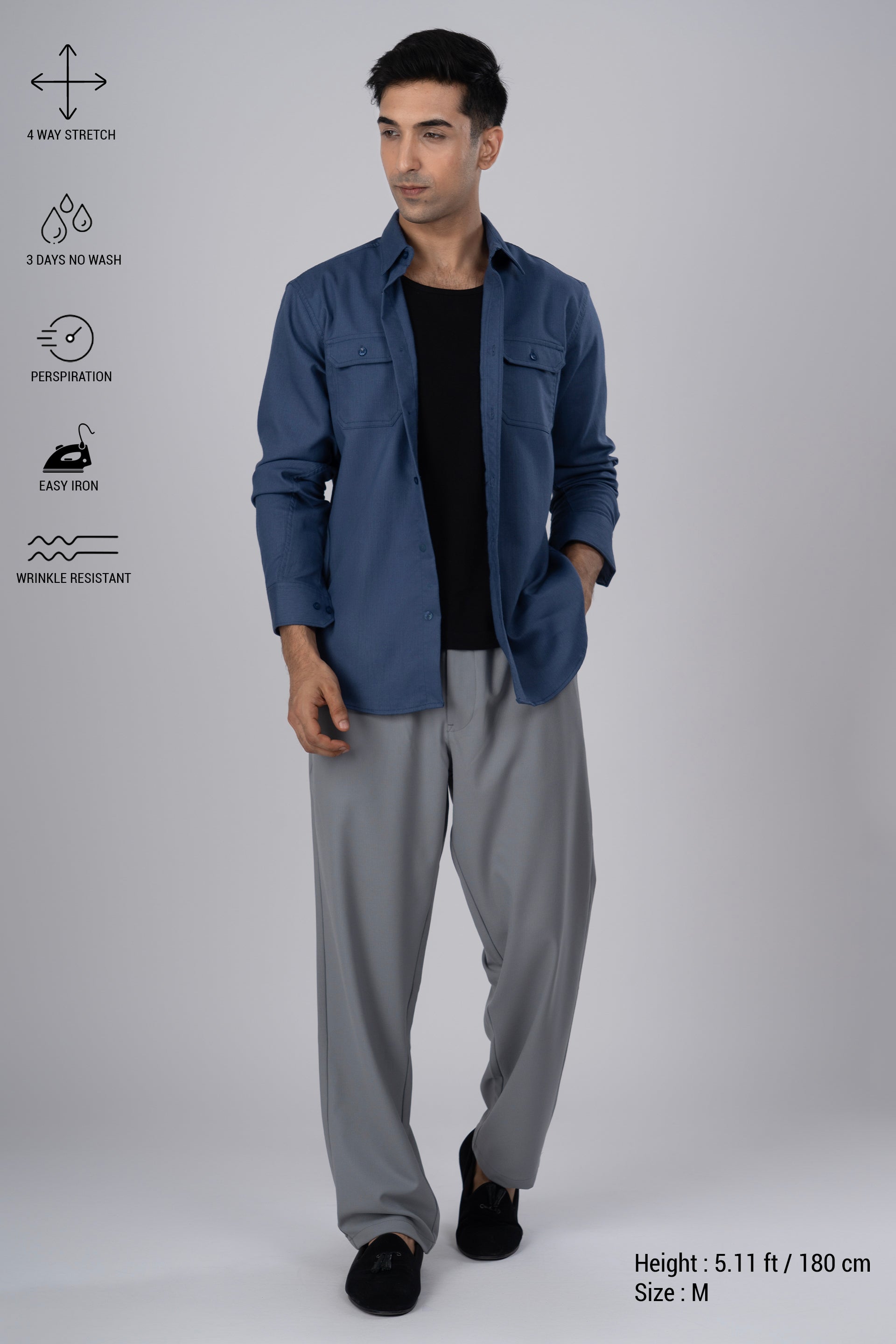 Grey relaxed fit trouser – easy care, Flexiwaist stretch, timeless essential by Tailoraedge