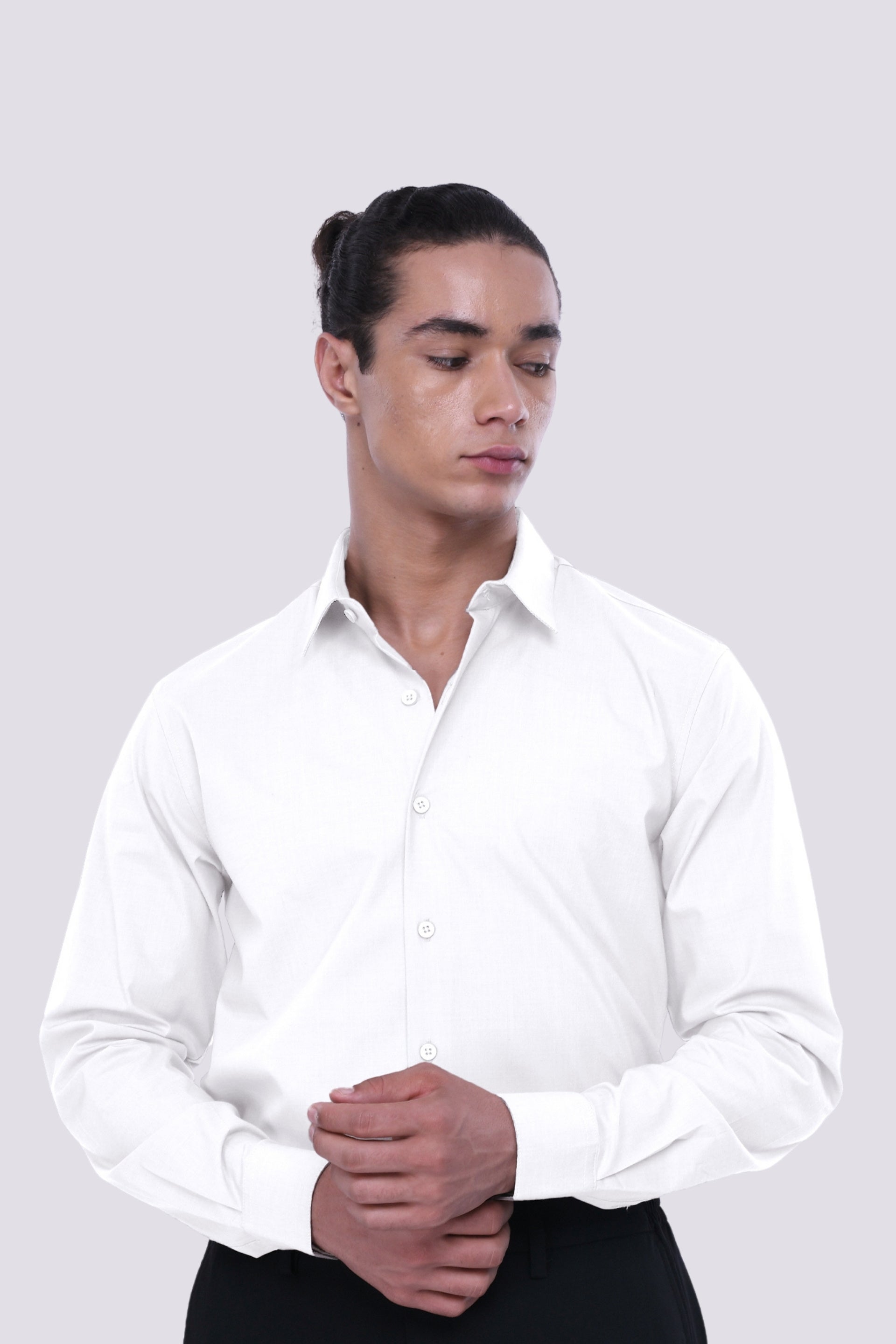 Easy Iron Office Stretch Shirt In White