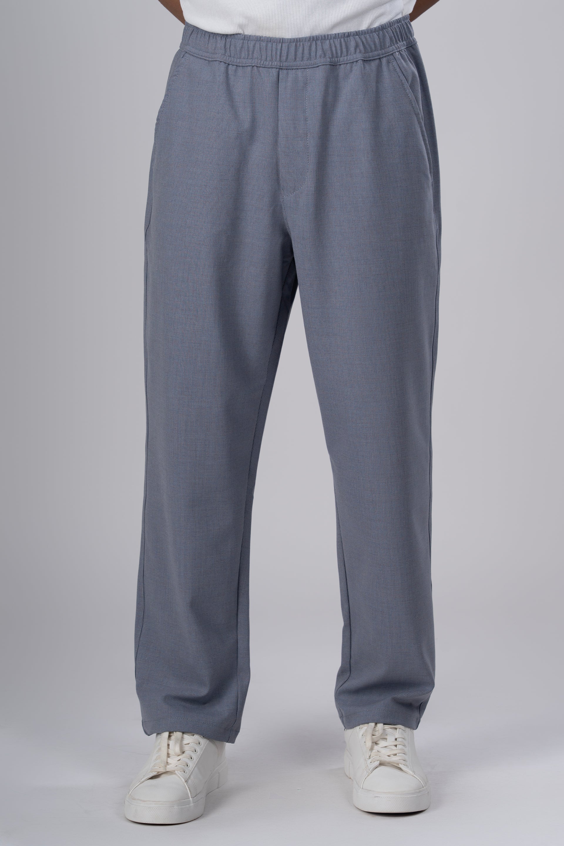 Men’s Easy Iron Striped Flexiwaist Relaxed Trouser in Blue – smart striped trouser, wrinkle free, relaxed flexiwaist | Tailoraedge