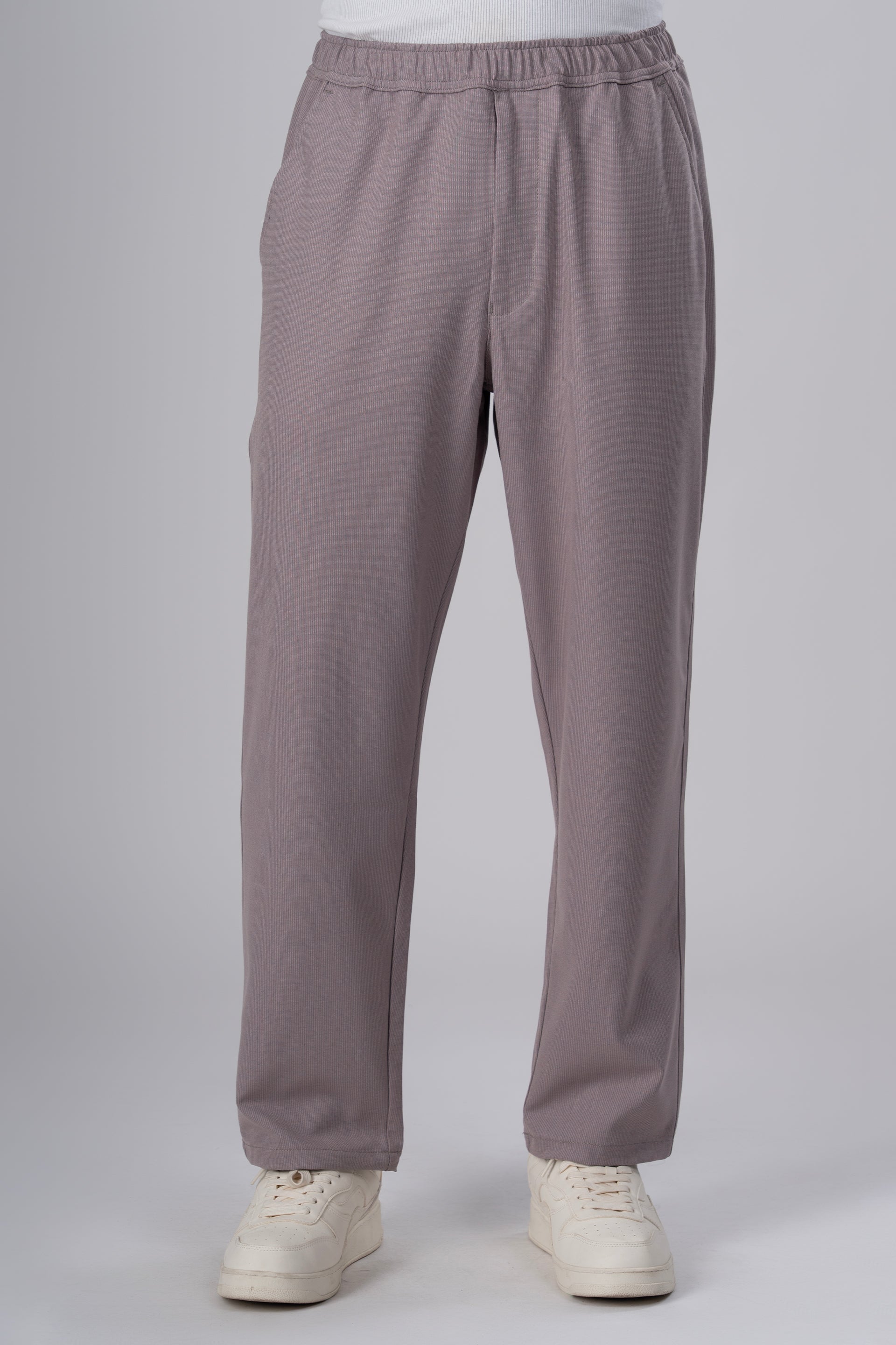 Men’s Easy Iron Striped Flexiwaist Relaxed Trouser in Pink – easy iron, flexible waistband, relaxed striped trouser | Tailoraedge