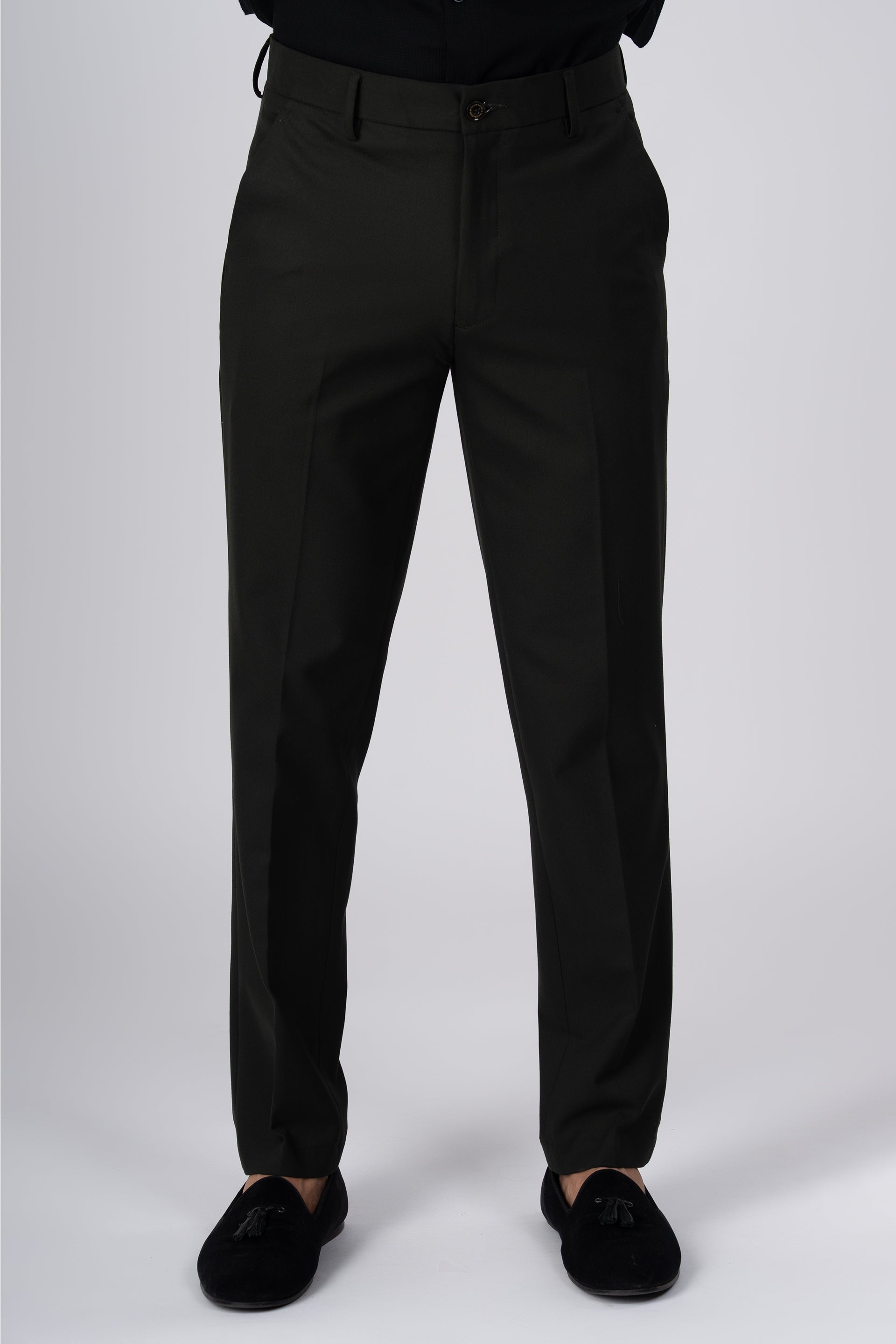 Men’s Easy Iron Tailored Office Trousers in Olive – wrinkle free, breathable comfort, versatile tailored trousers for work | Tailoraedge