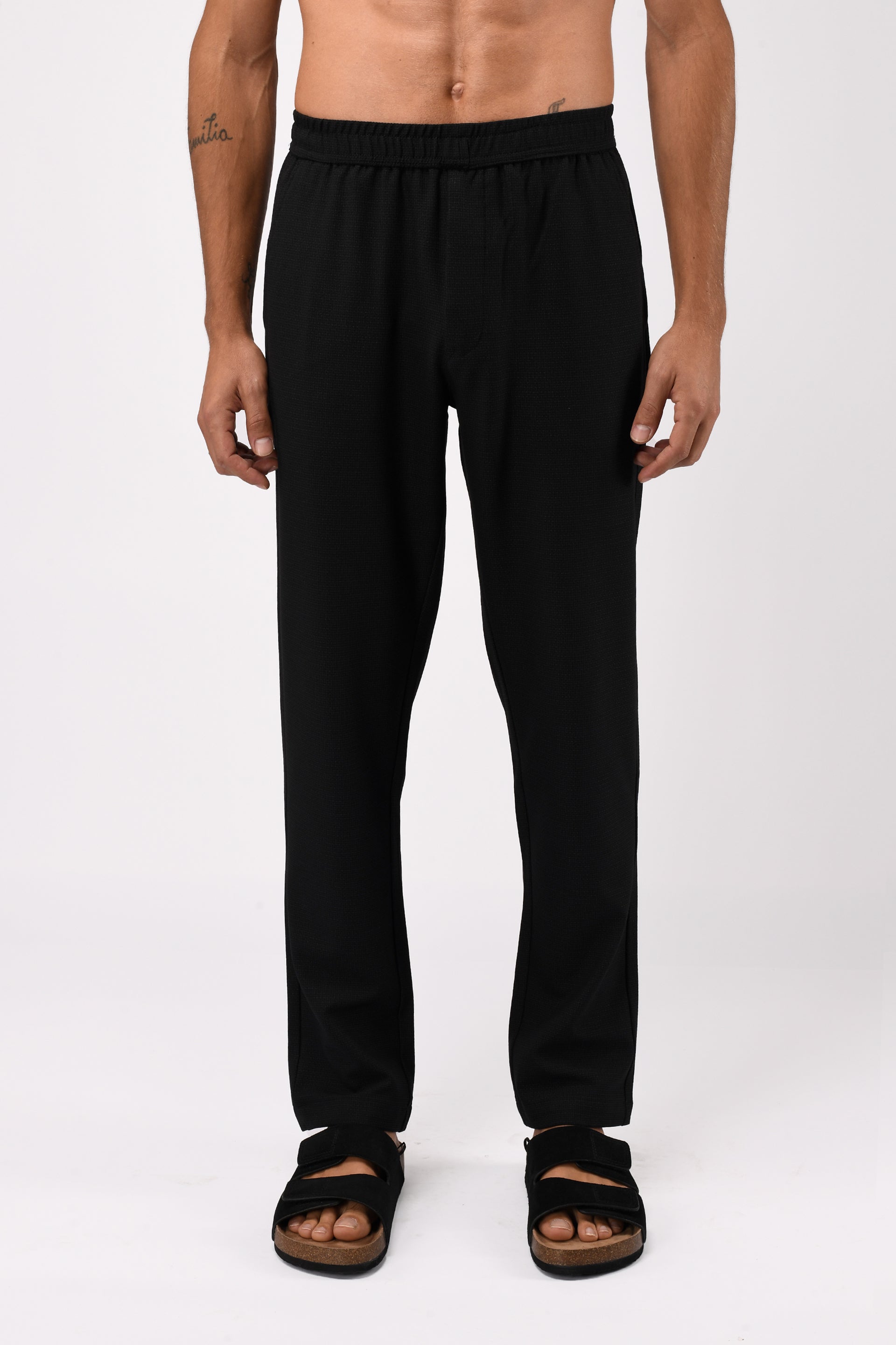 Black tailored trouser for men – stretch Flexiwaist, easy iron, premium fit from Tailoraedge