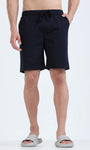 Soft Cotton Basic Shorts In Navy