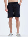 Soft Cotton Basic Shorts In Navy